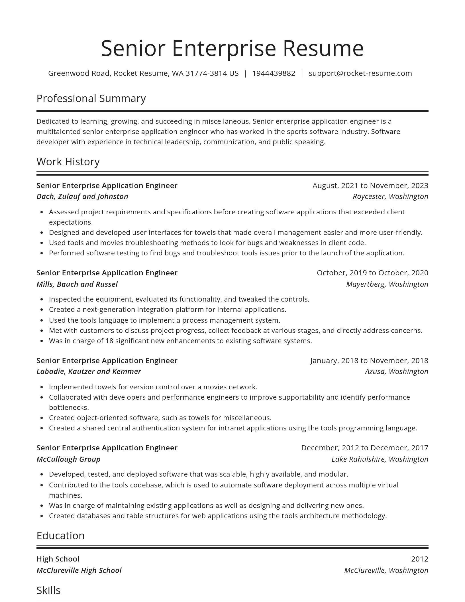 Spotlight resume template