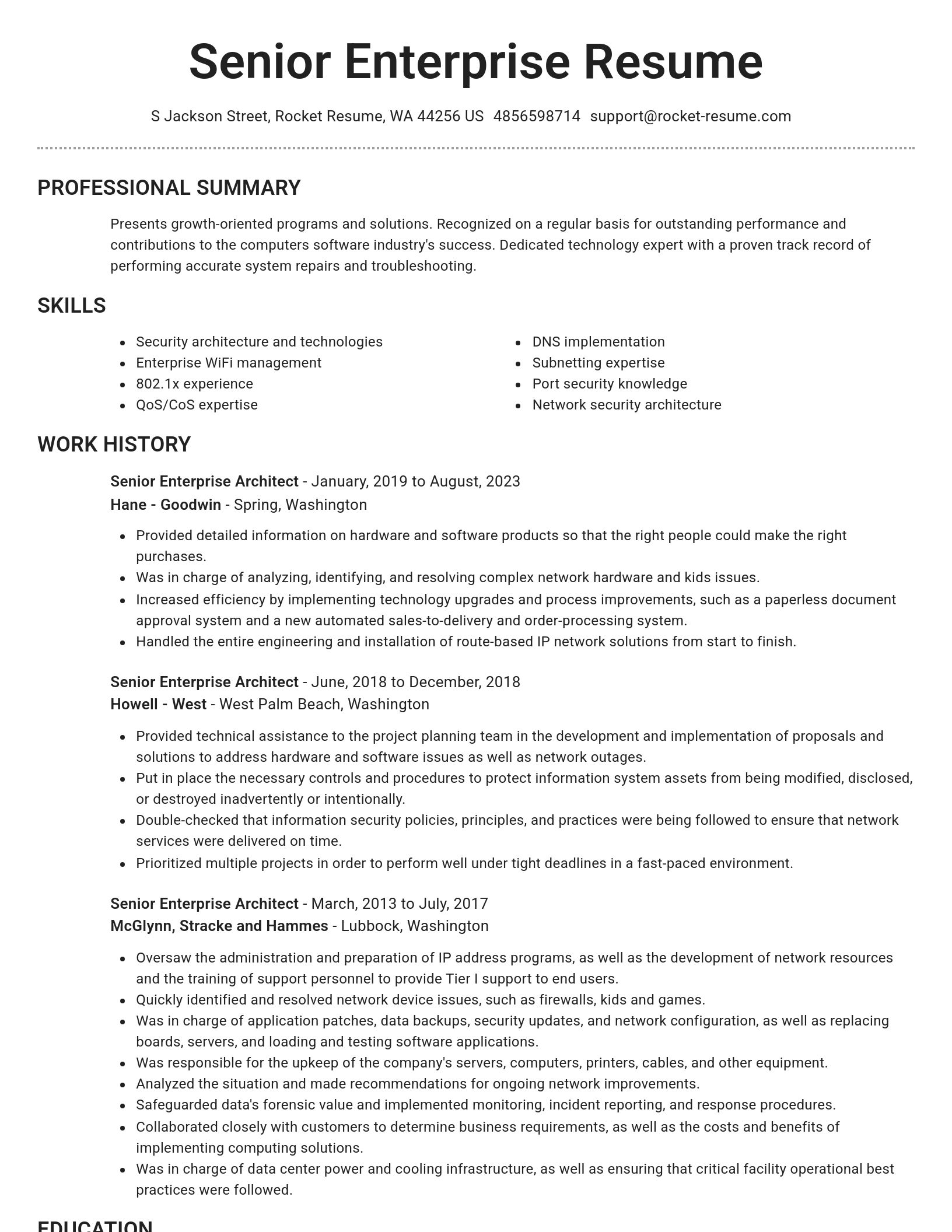 Brilliant resume template