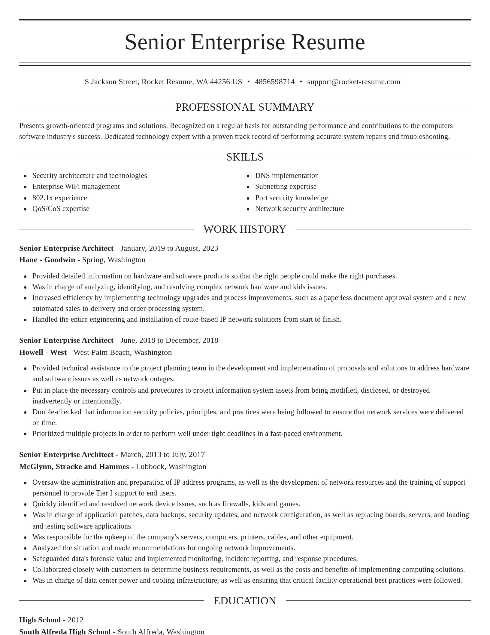 Elegant resume template