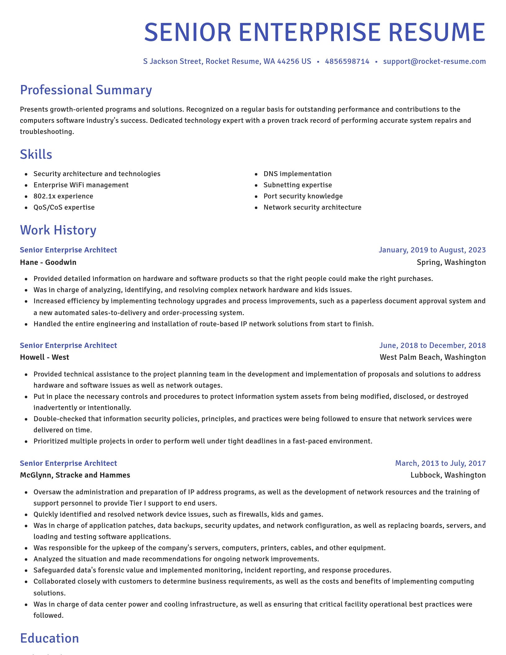 Novel resume template
