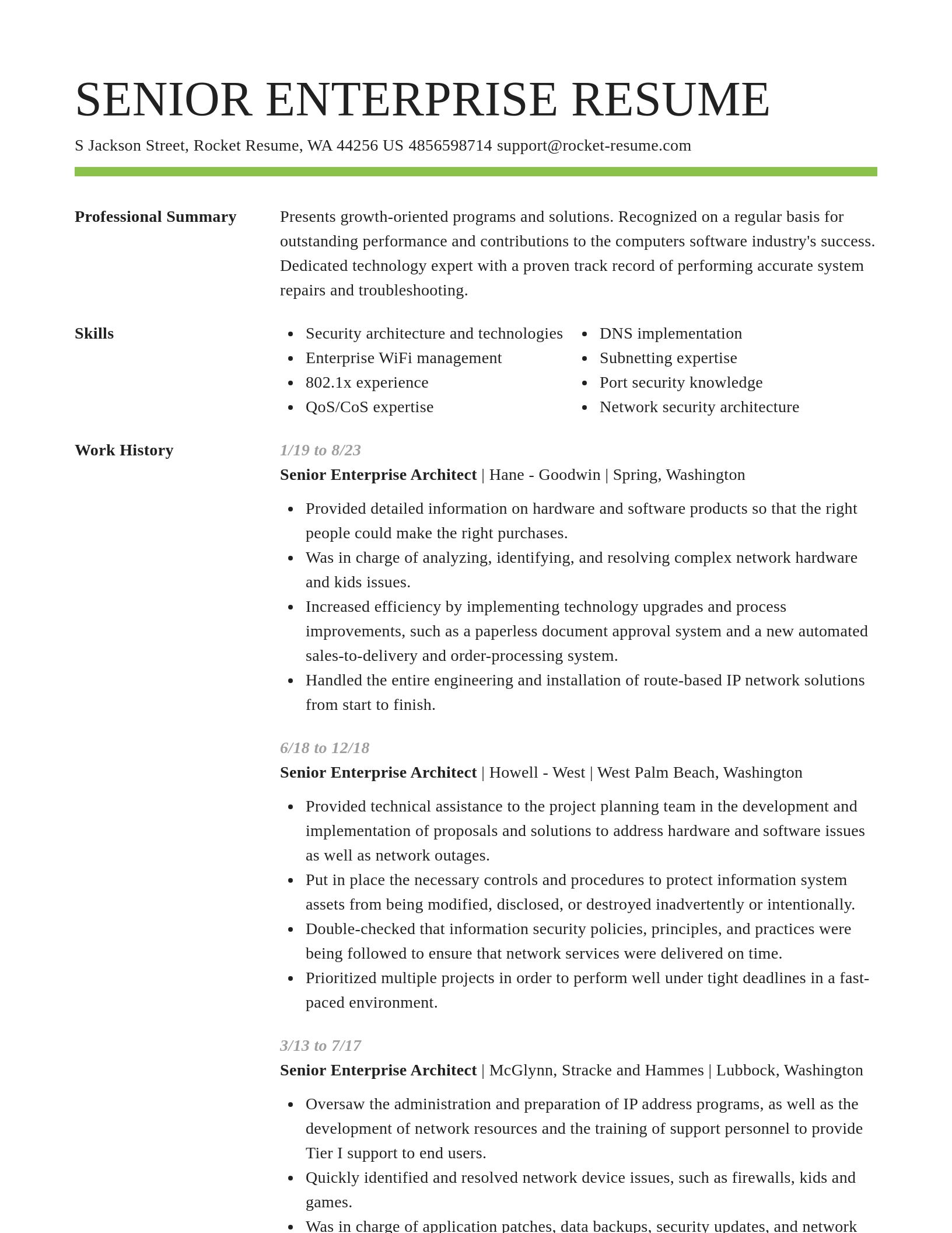 Smart resume template