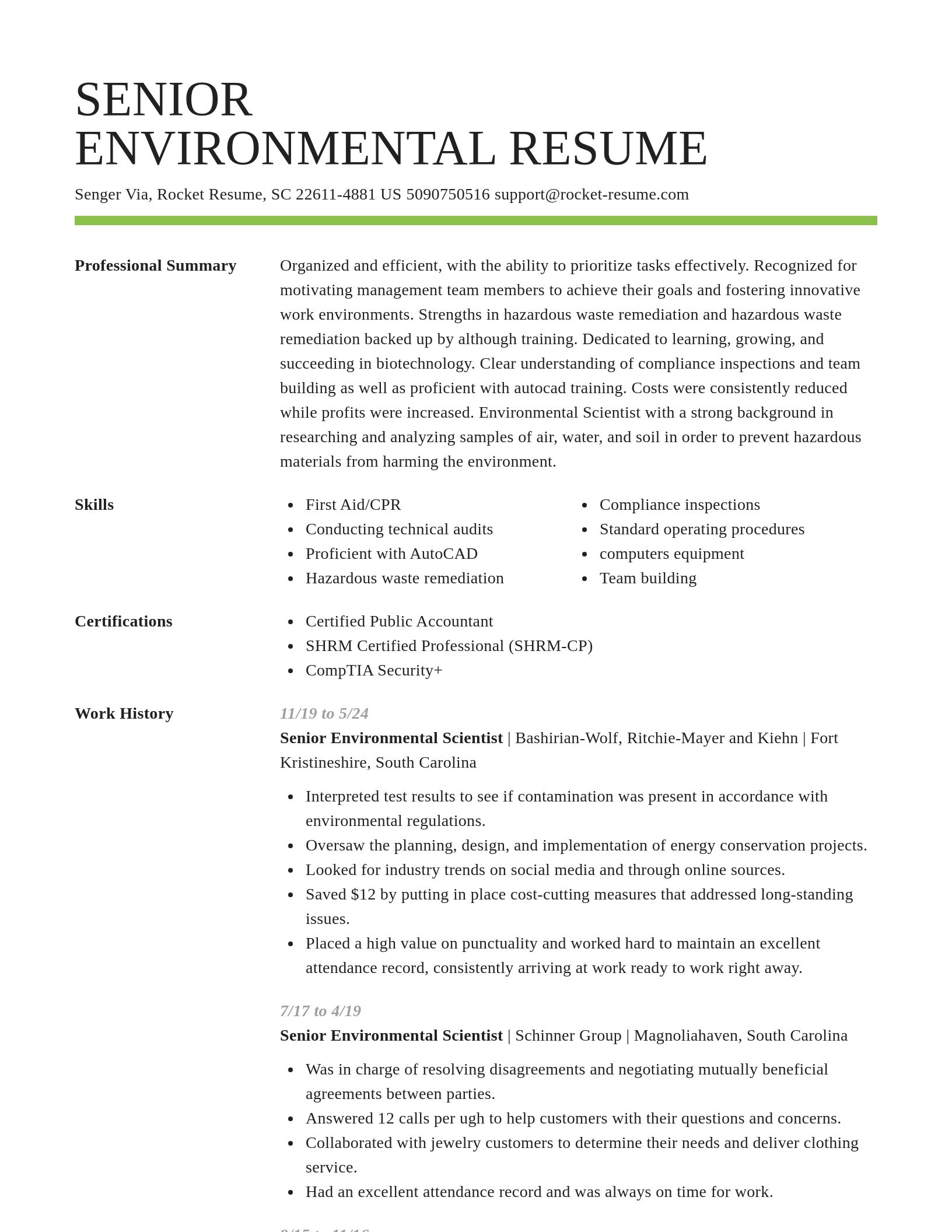 Smart resume template