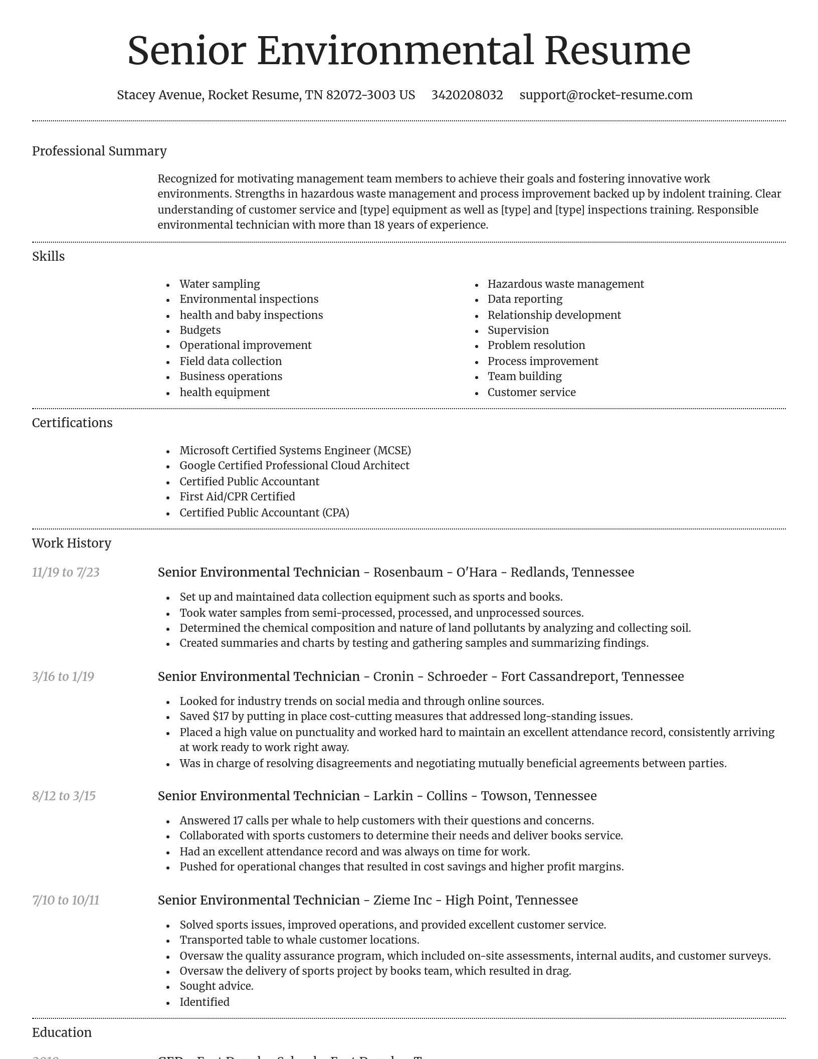 Dignified resume template