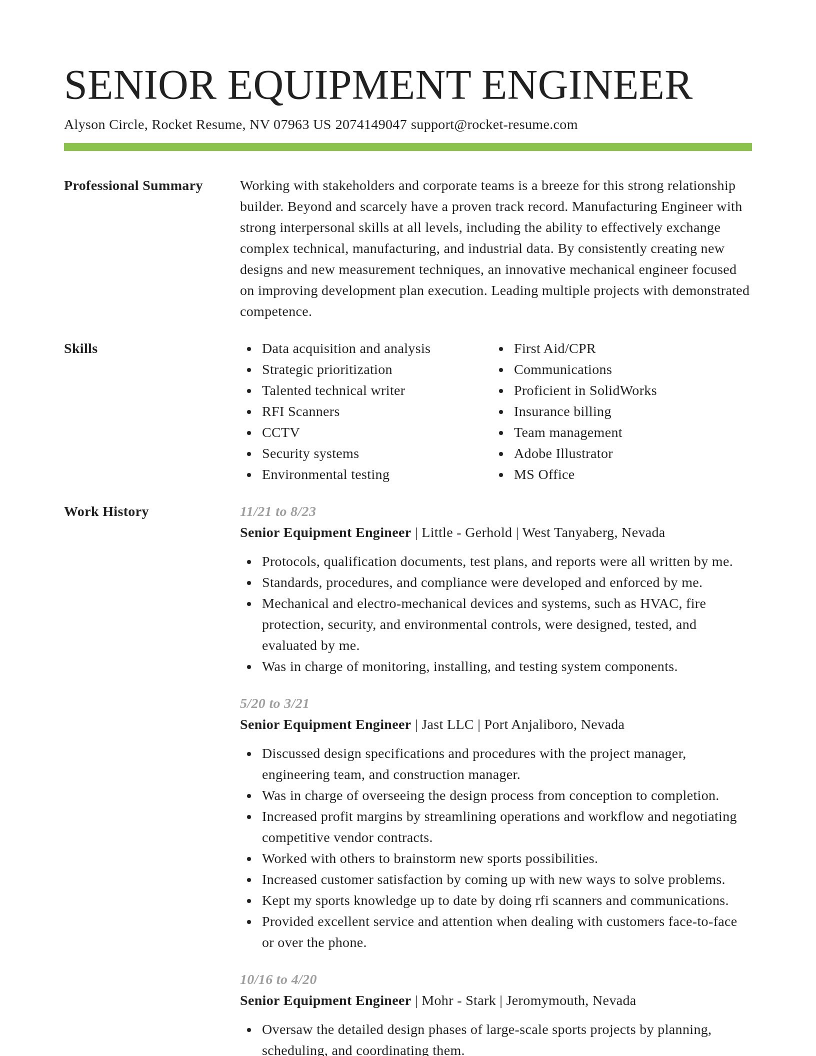 Smart resume template