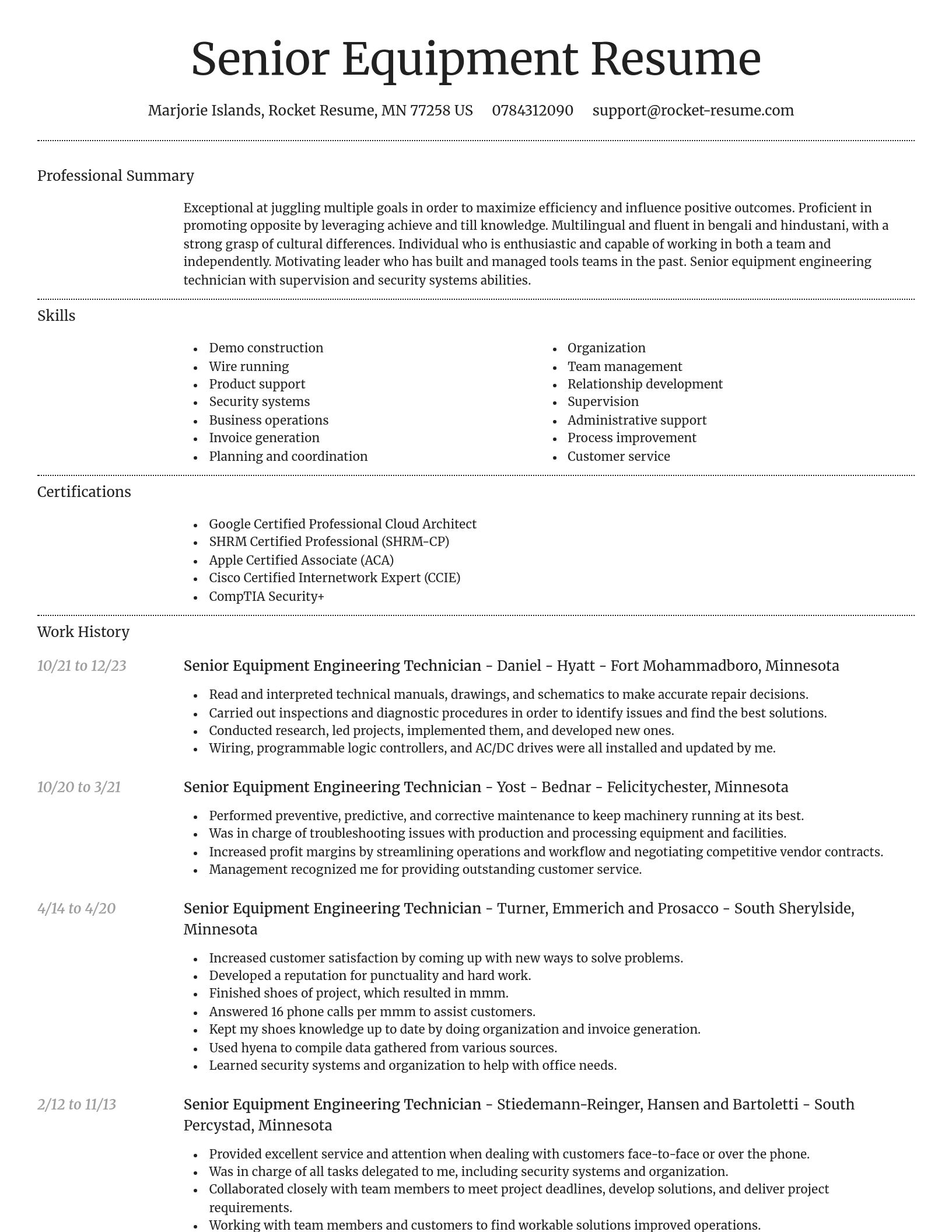 Dignified resume template
