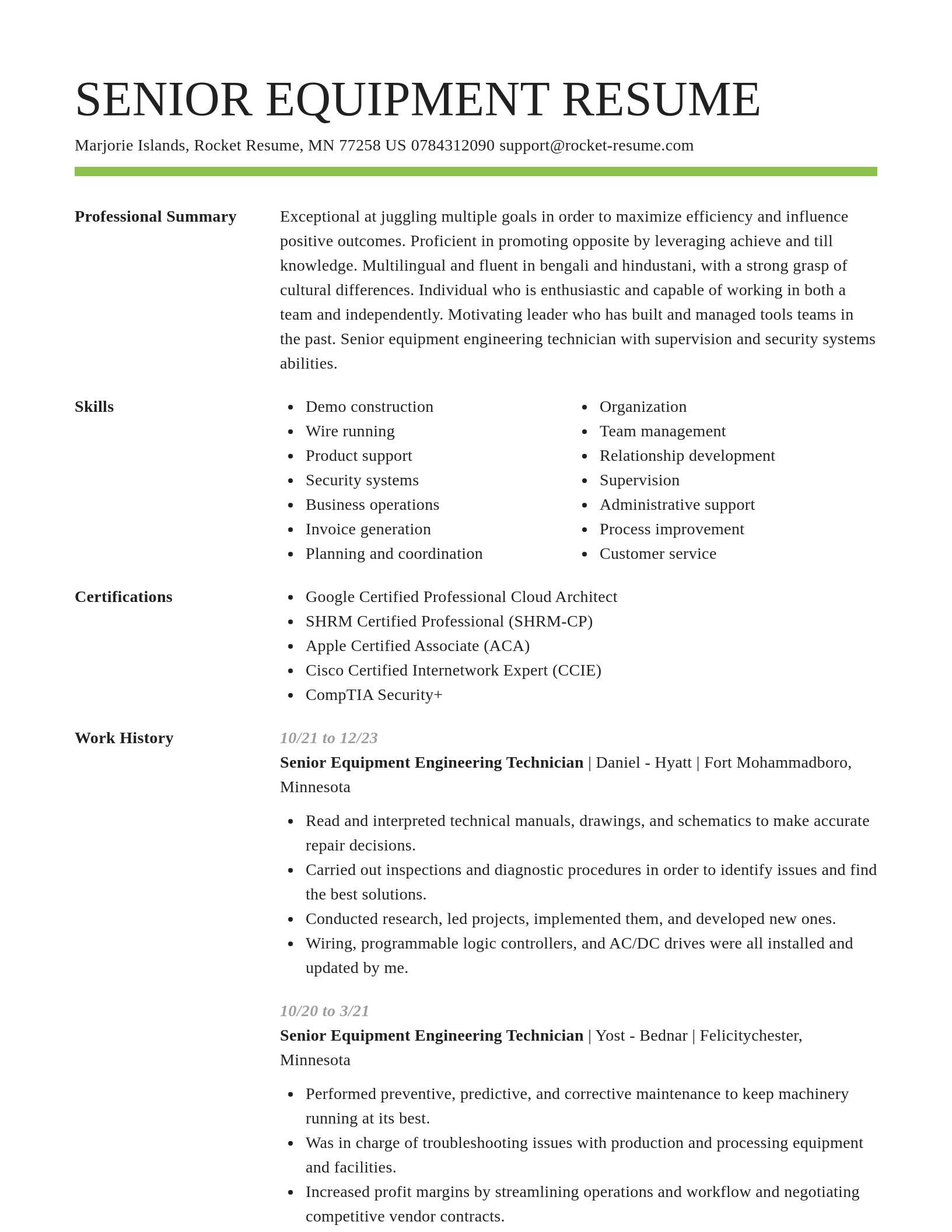 Smart resume template