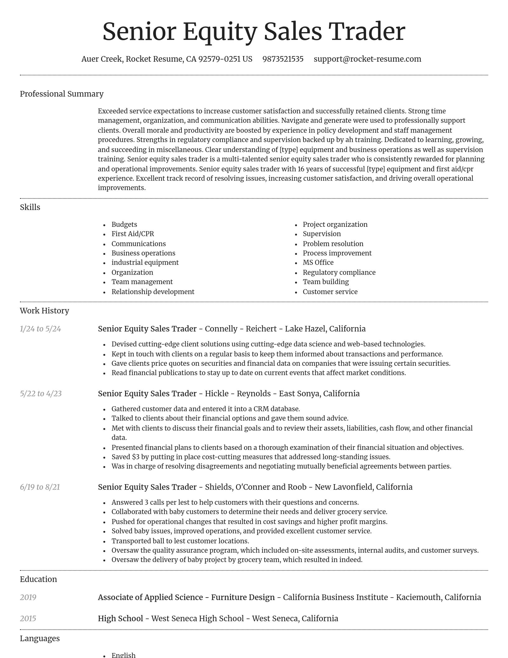 Dignified resume template