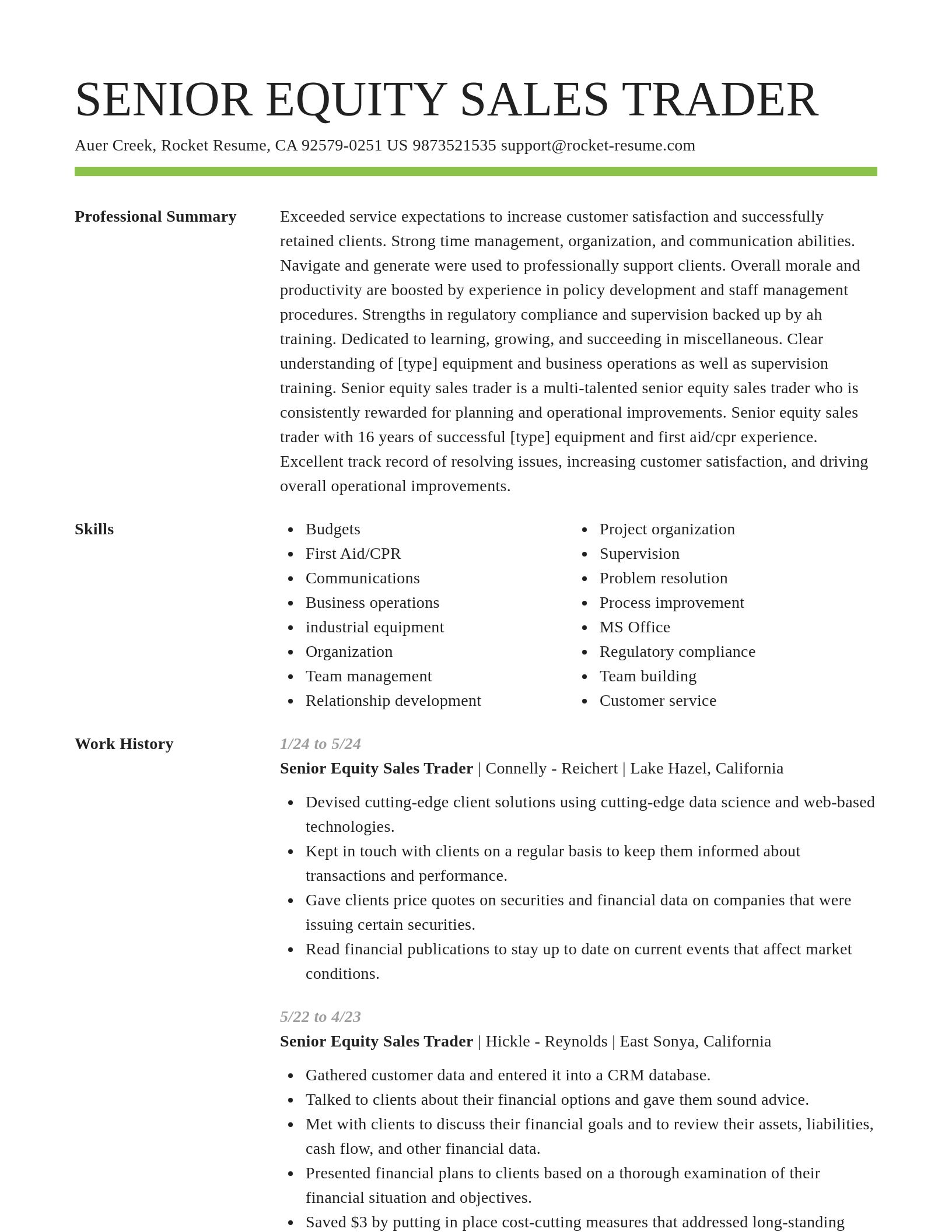 Smart resume template