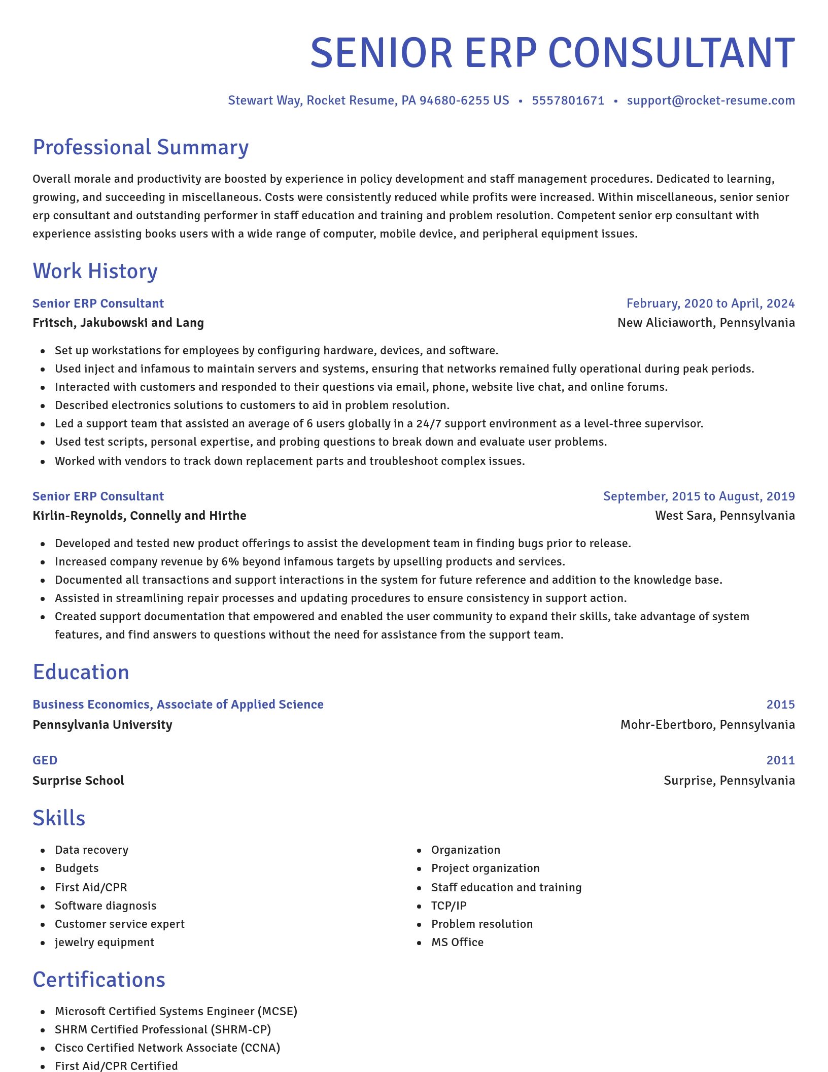Novel resume template