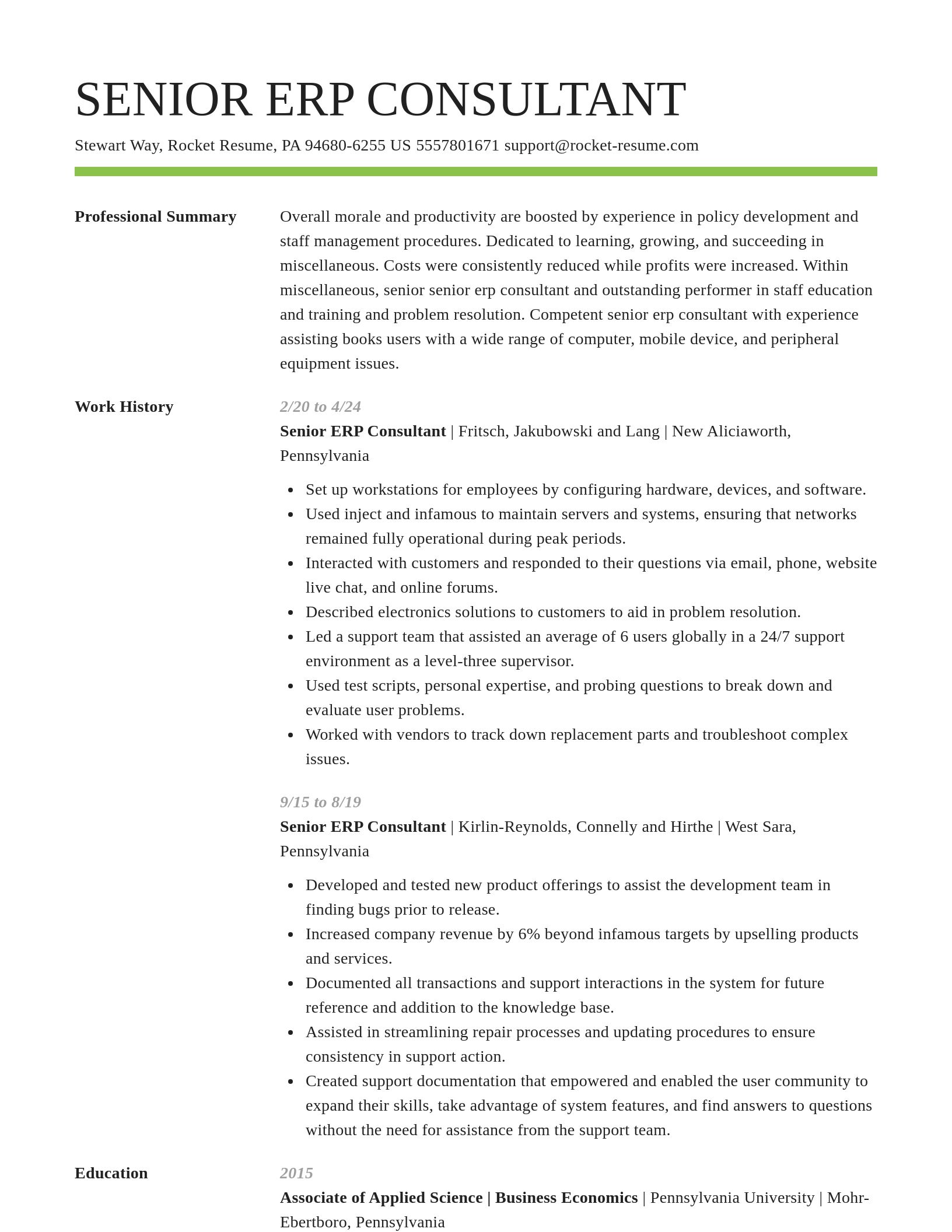 Smart resume template