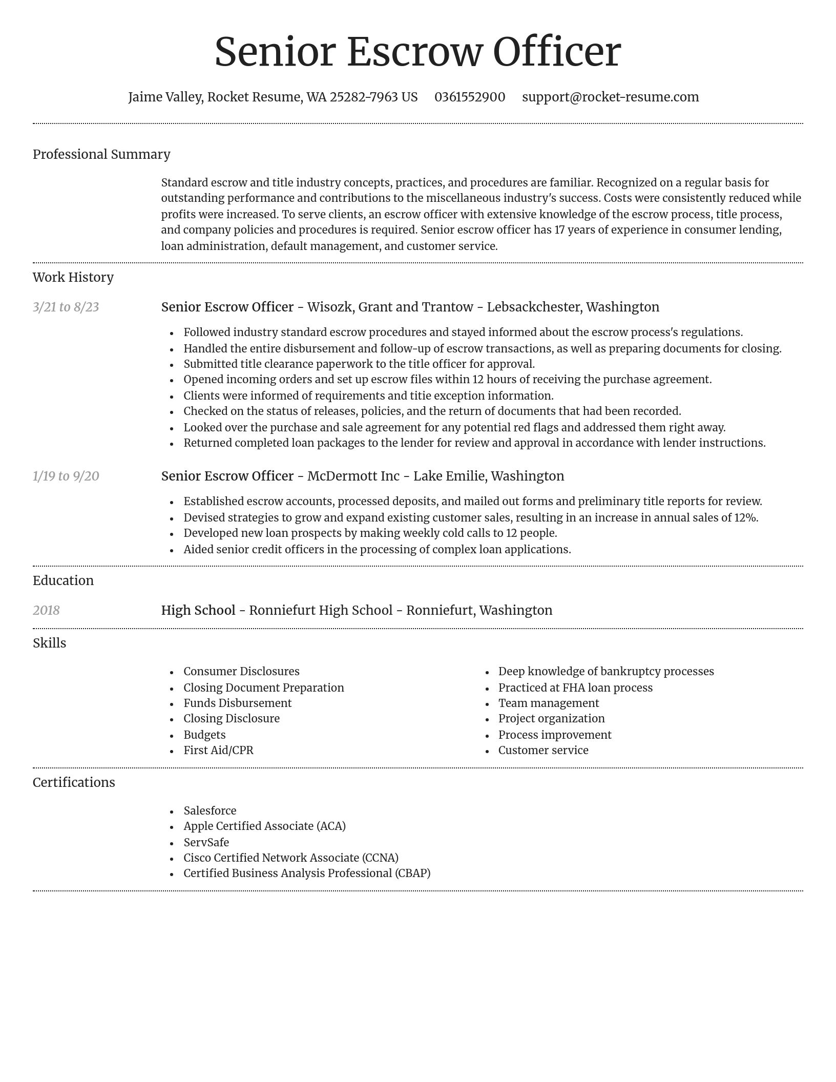 Dignified resume template