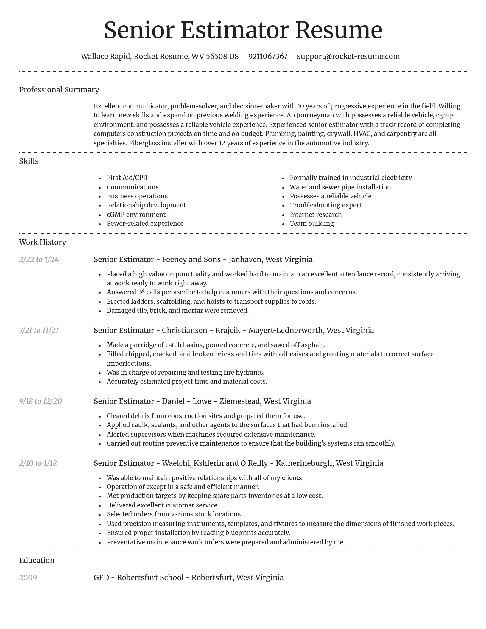 Dignified resume template