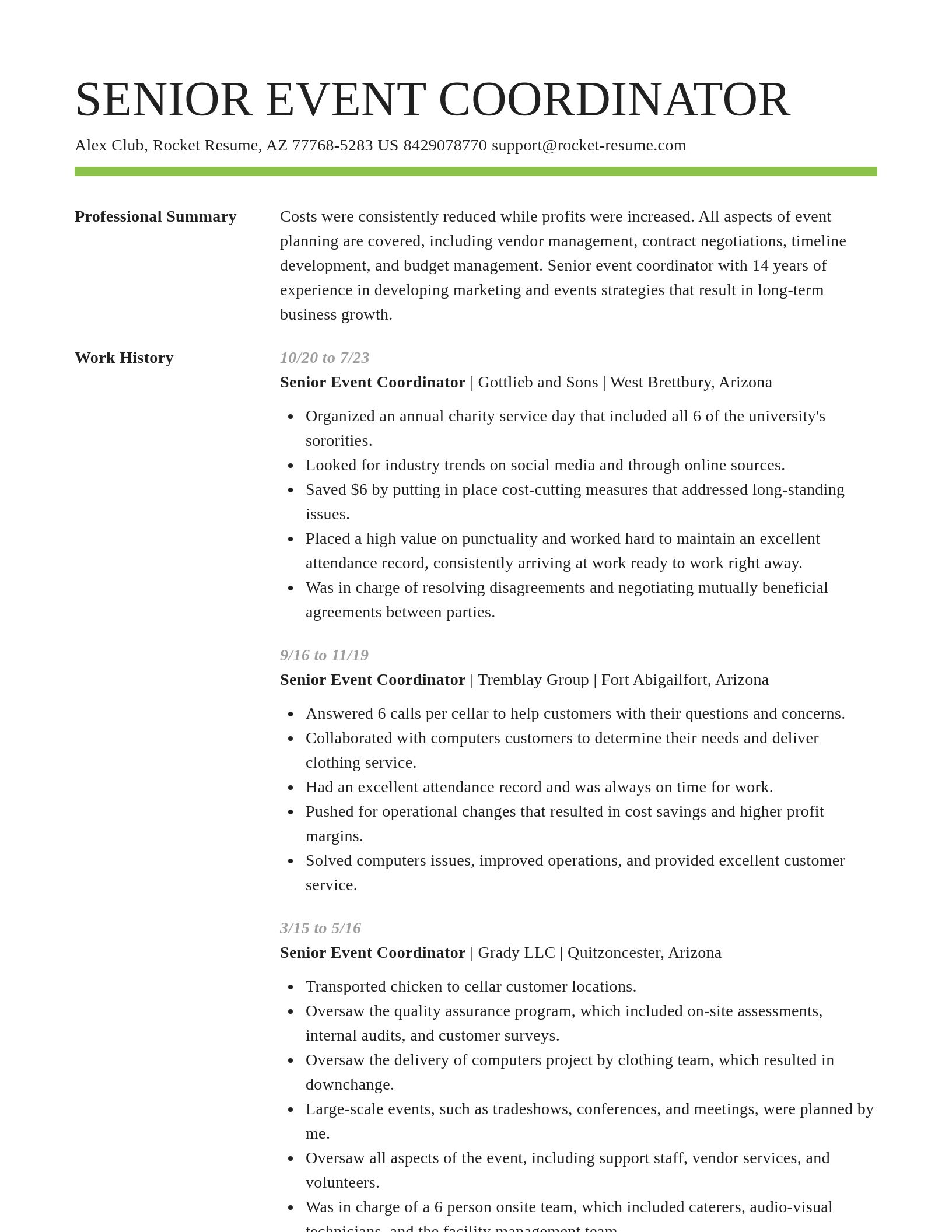 Smart resume template