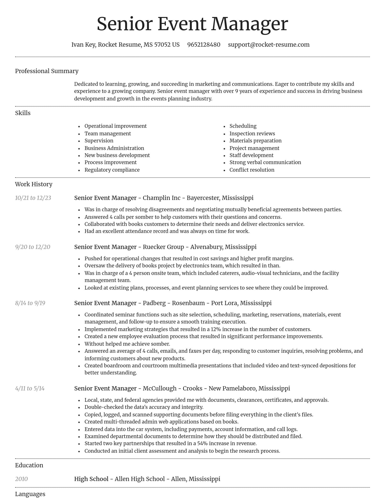 Dignified resume template