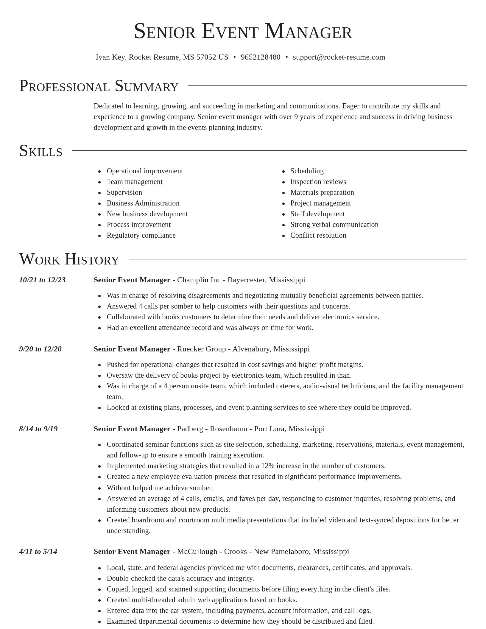 Director resume template