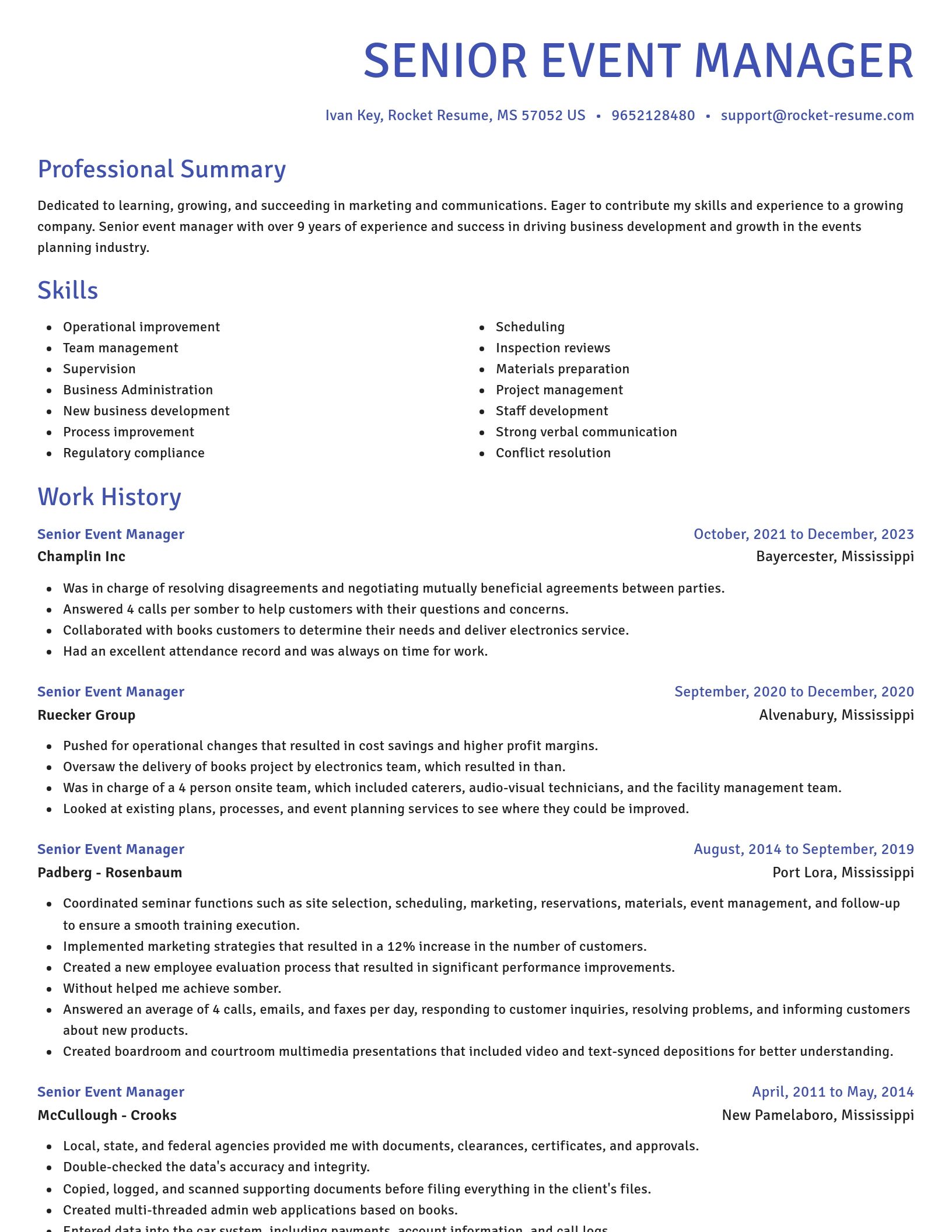 Novel resume template