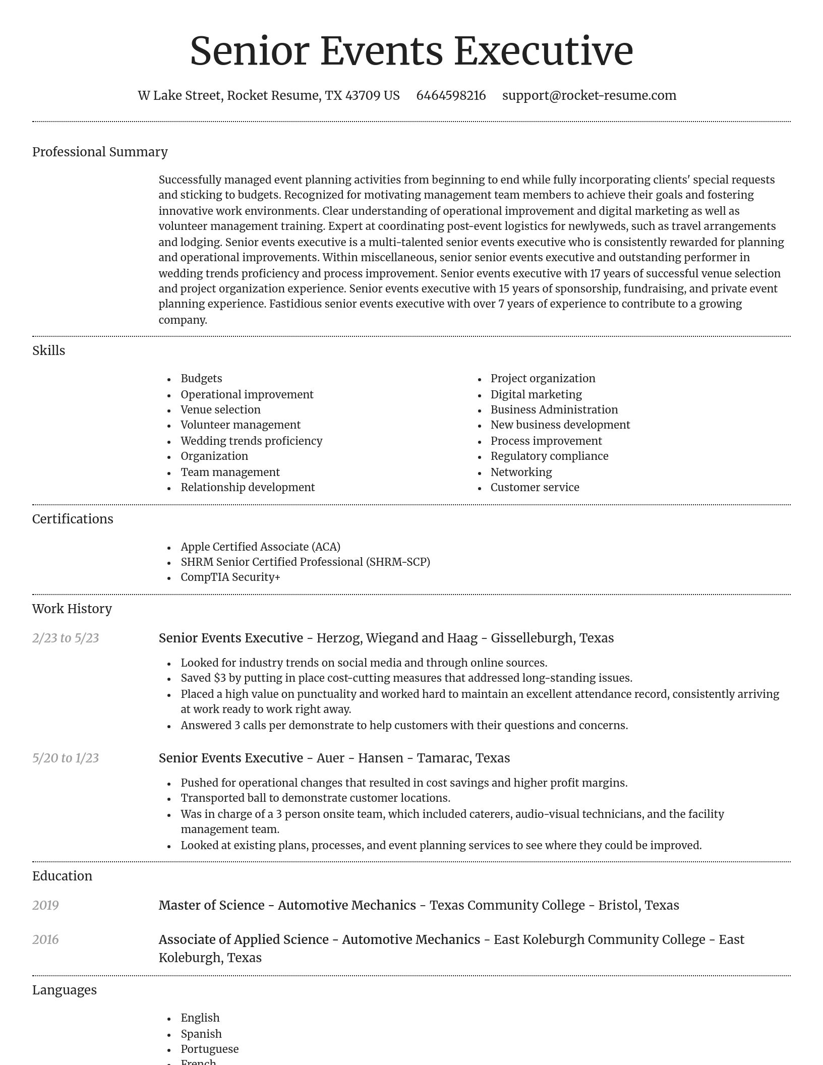 Dignified resume template