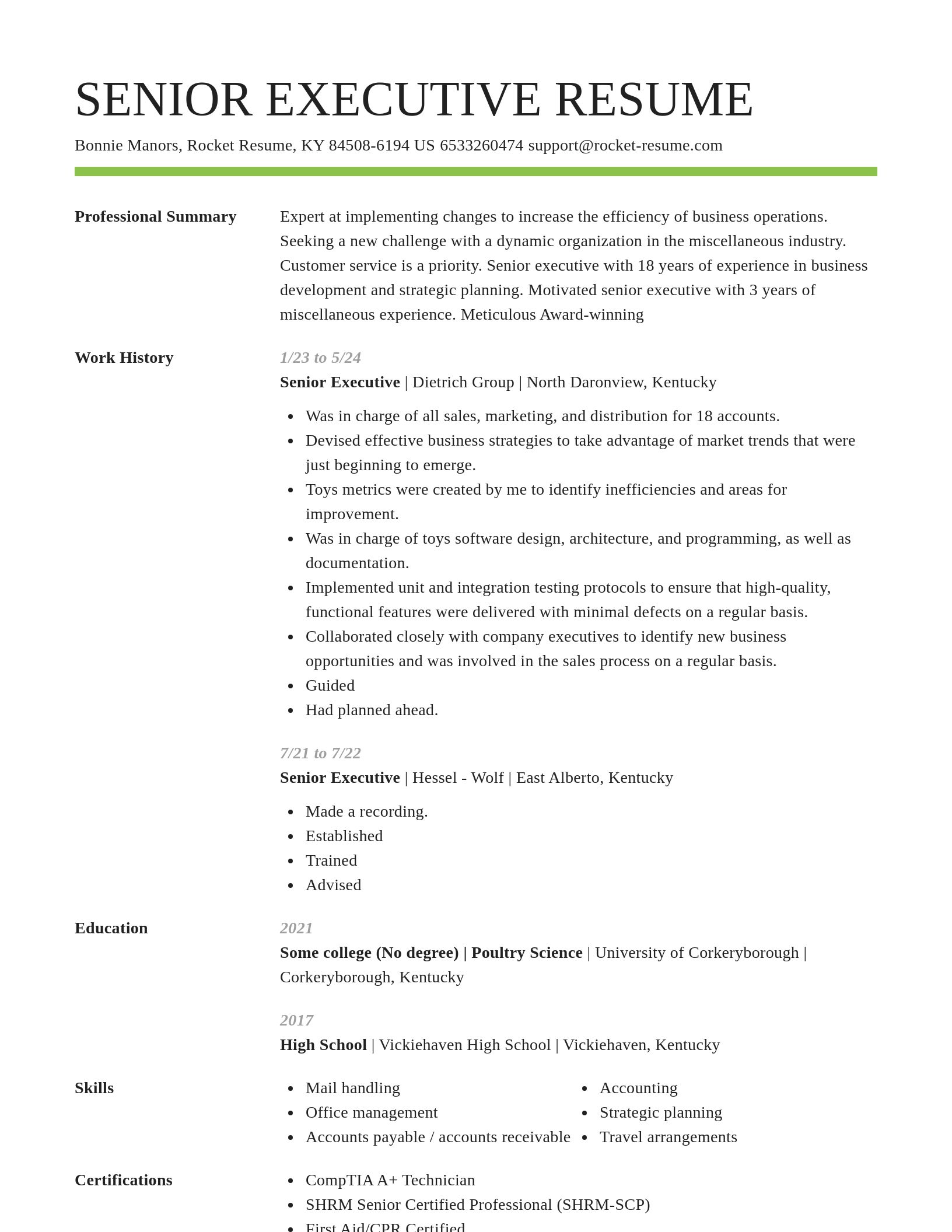 Smart resume template
