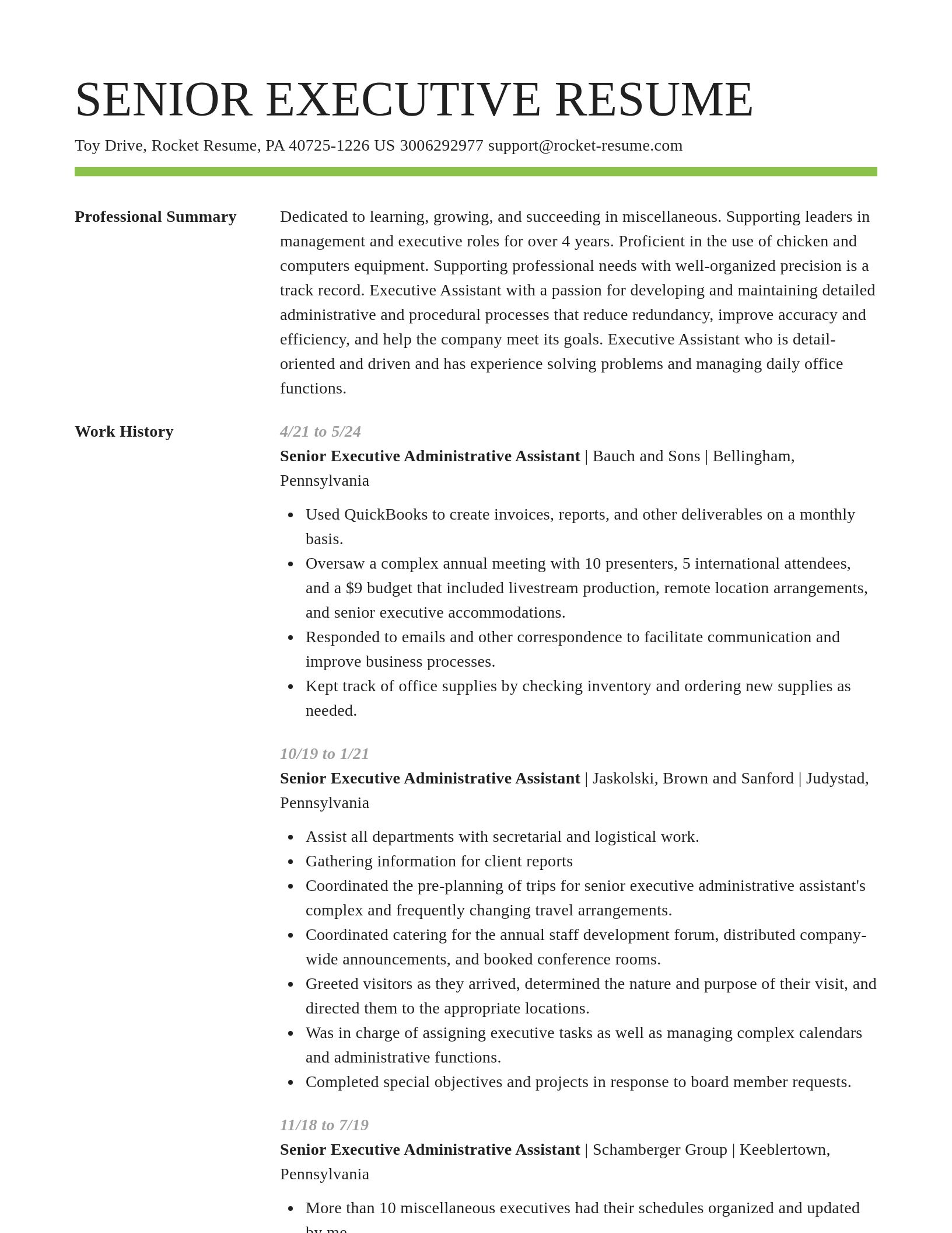 Smart resume template