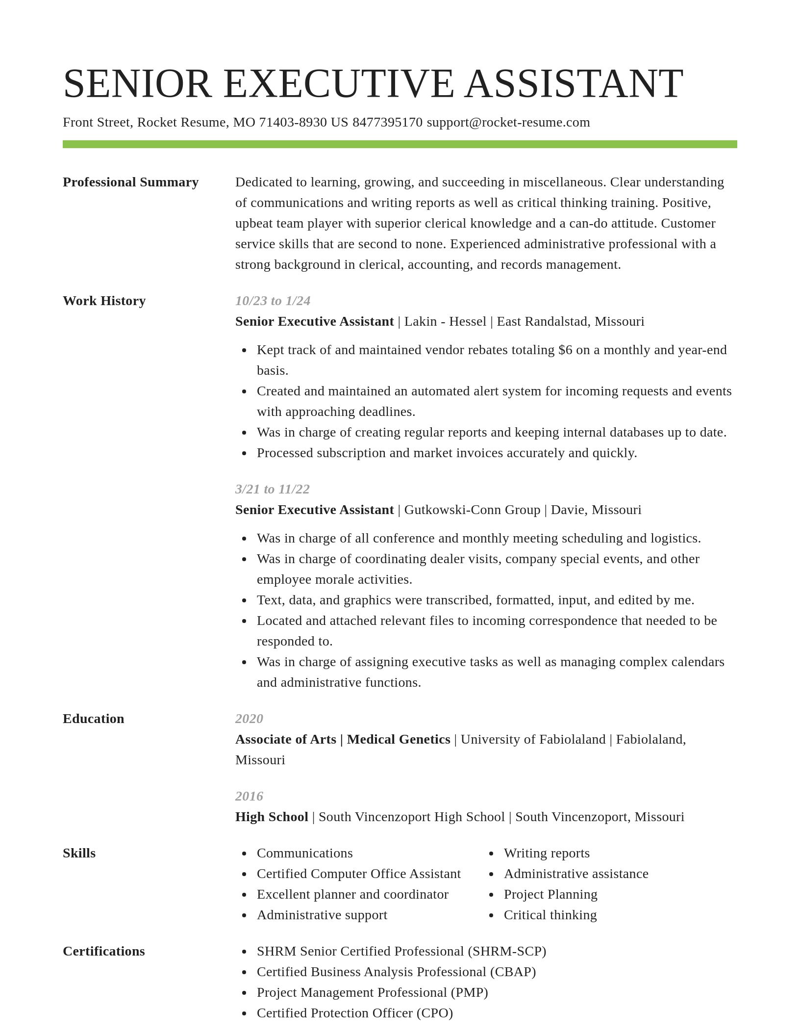 Smart resume template