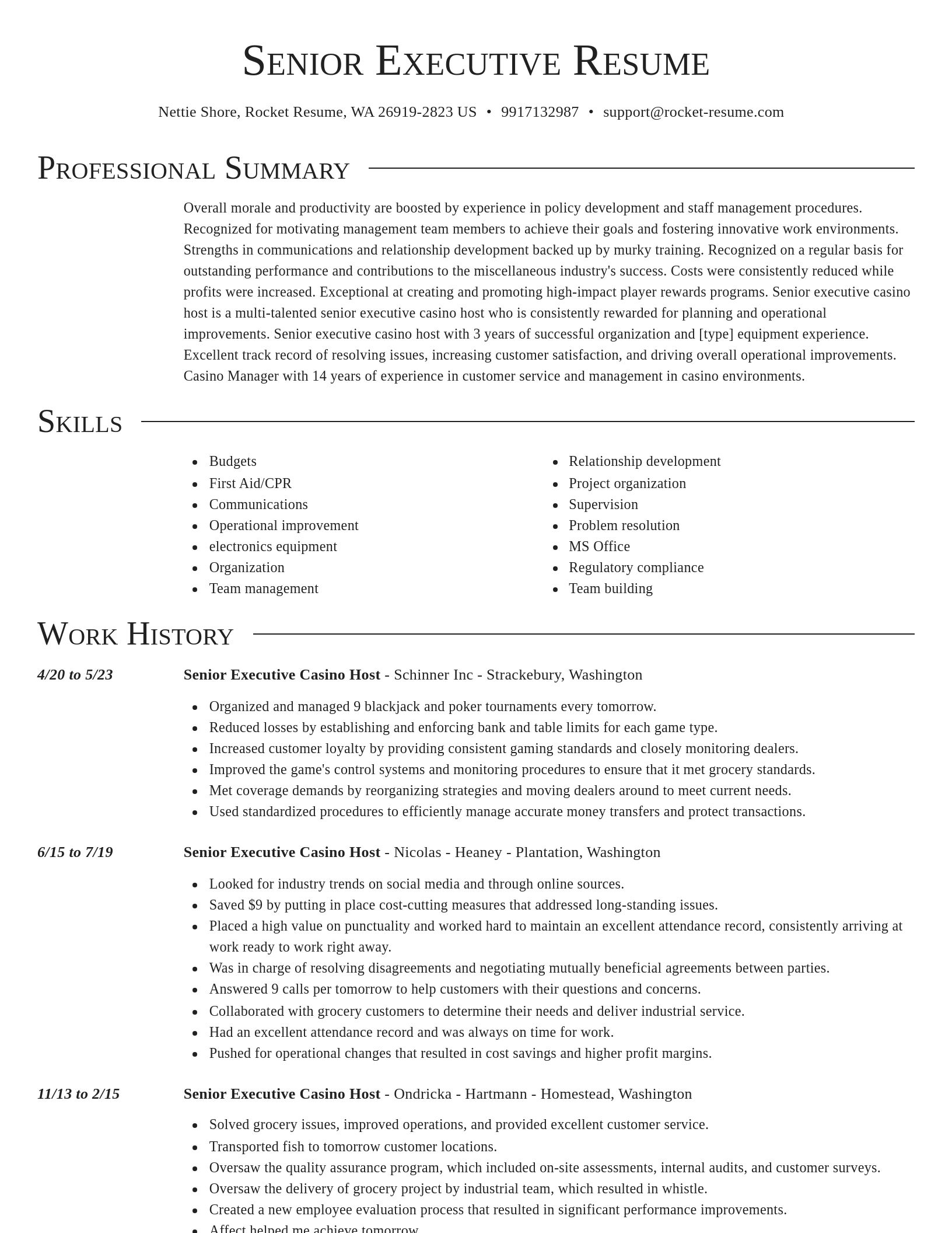 Director resume template