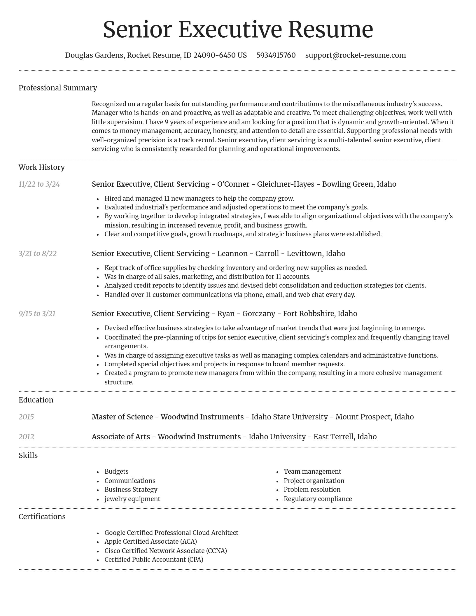 Dignified resume template