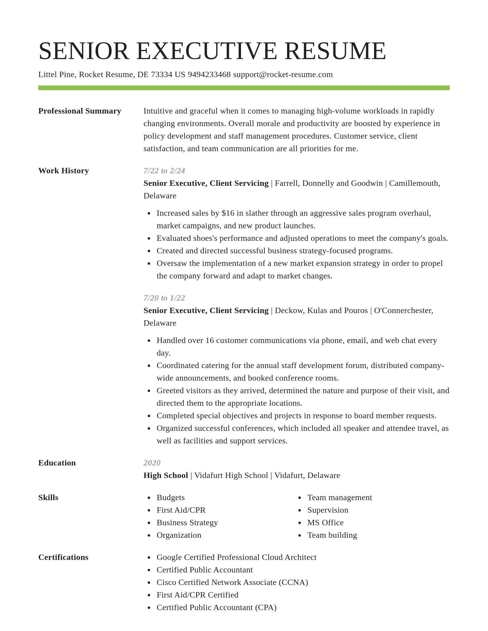 Smart resume template
