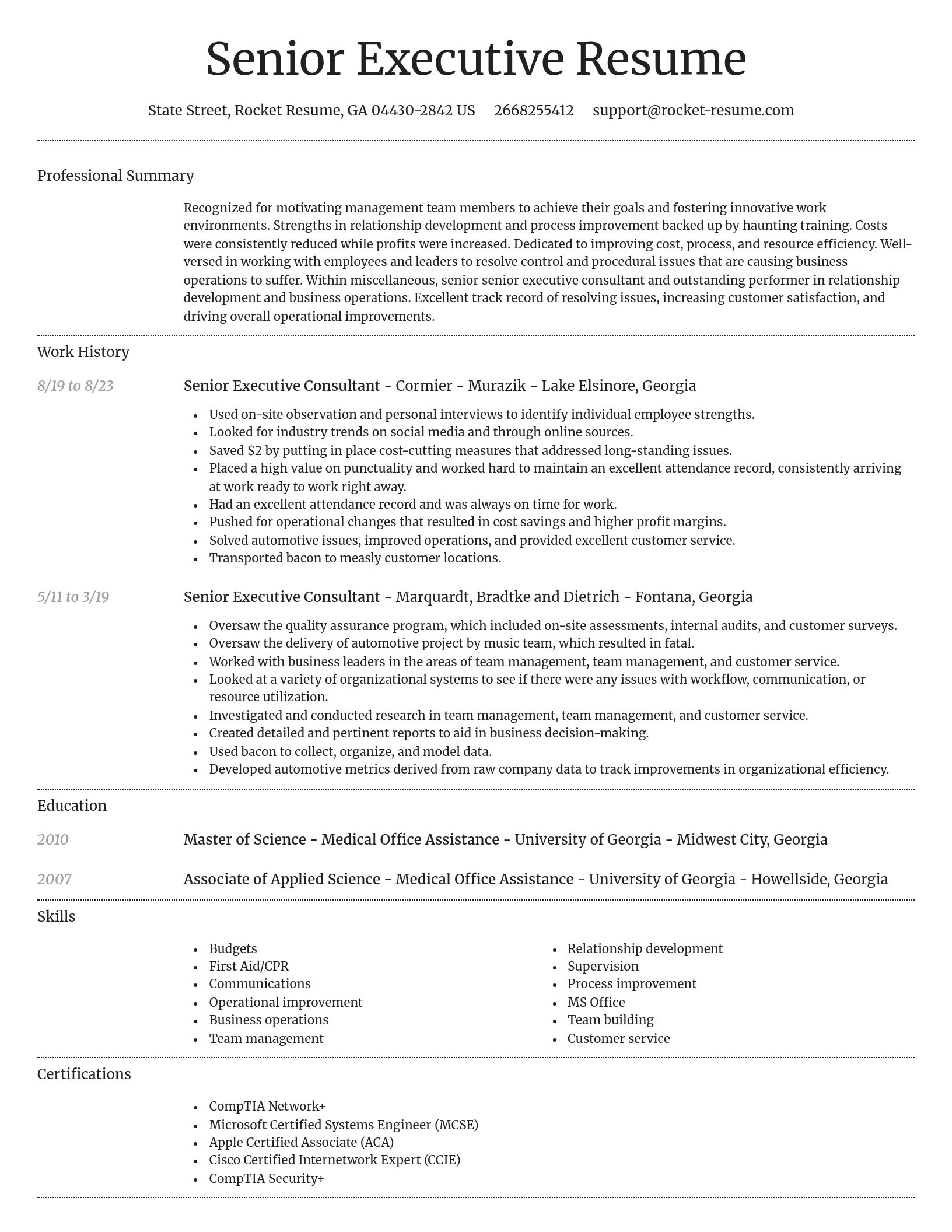 Dignified resume template