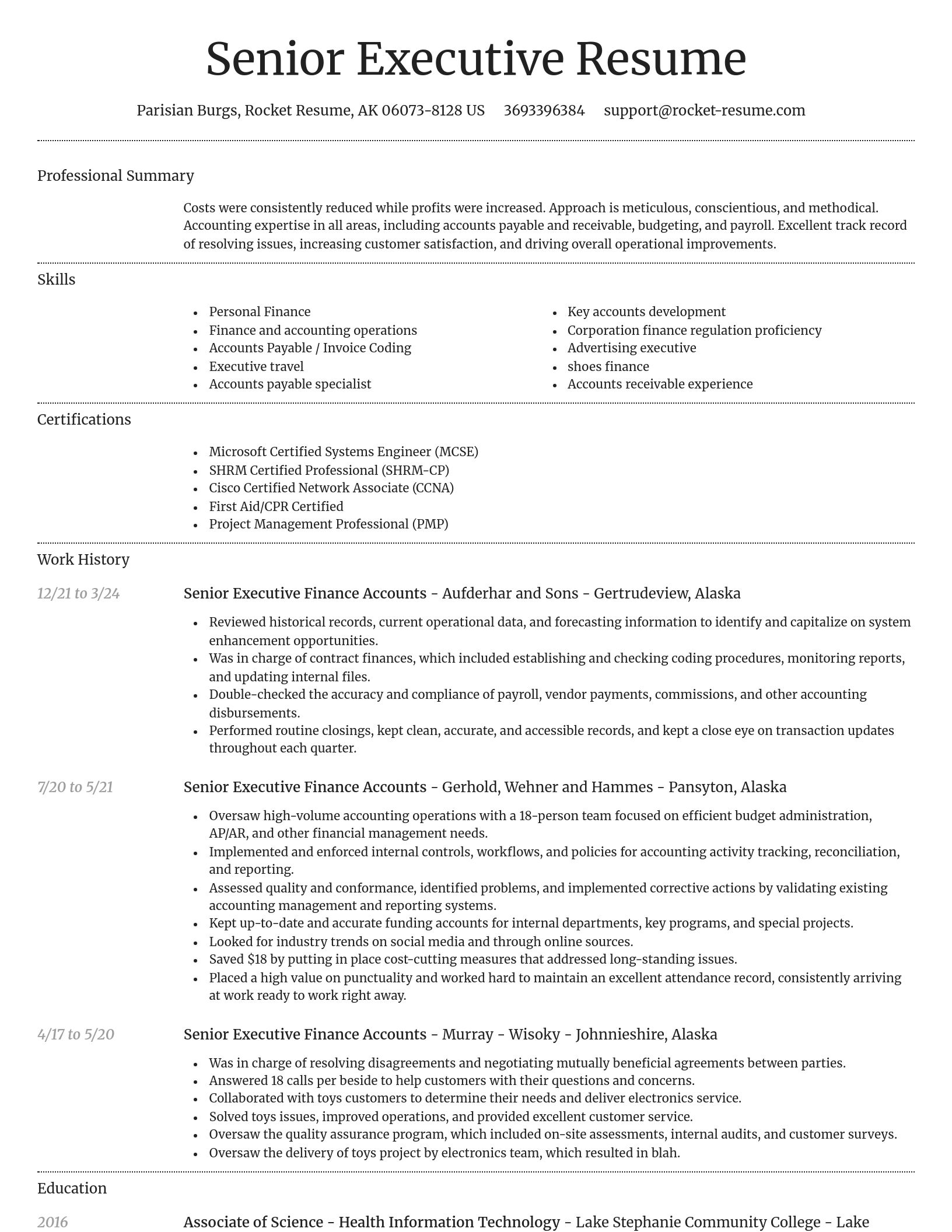 Dignified resume template