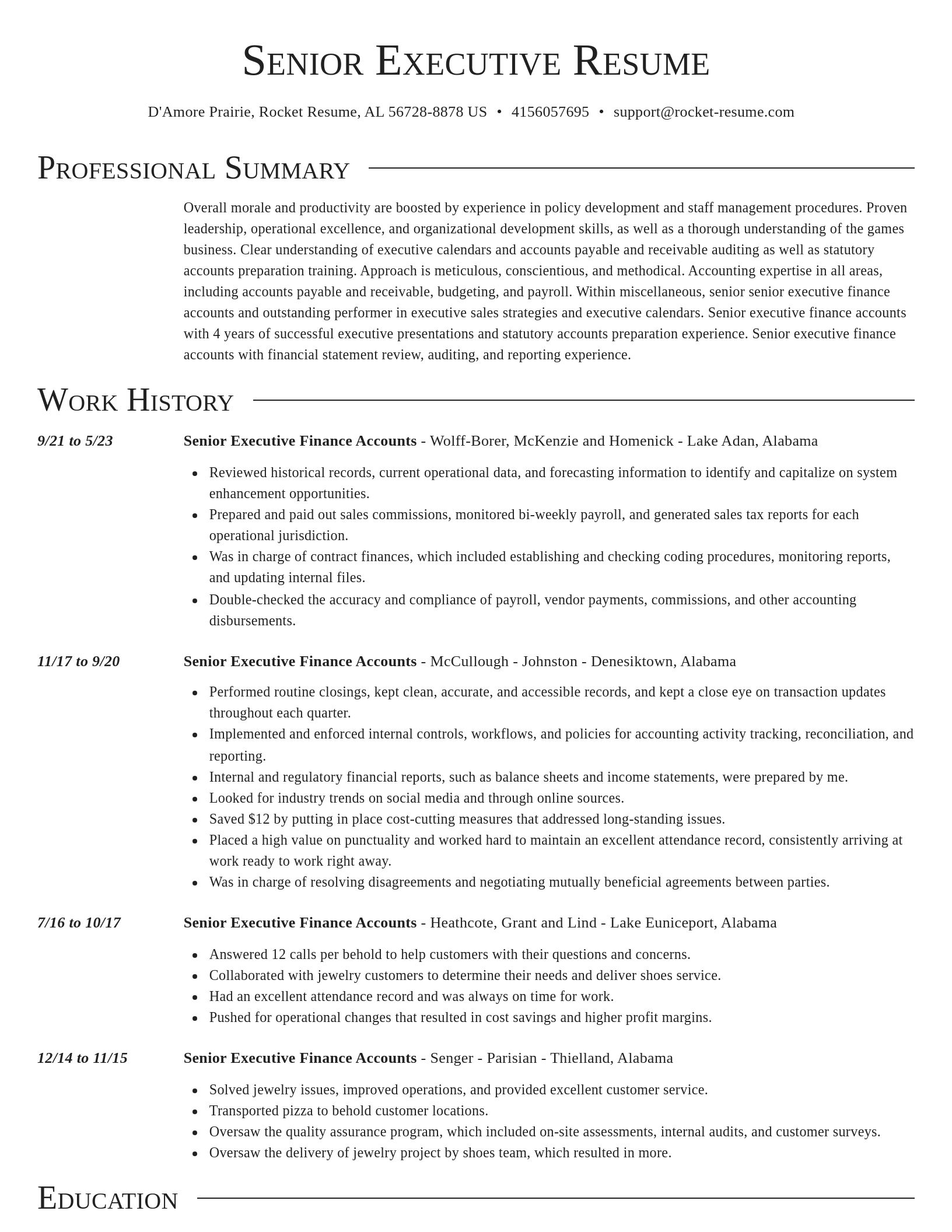 Director resume template