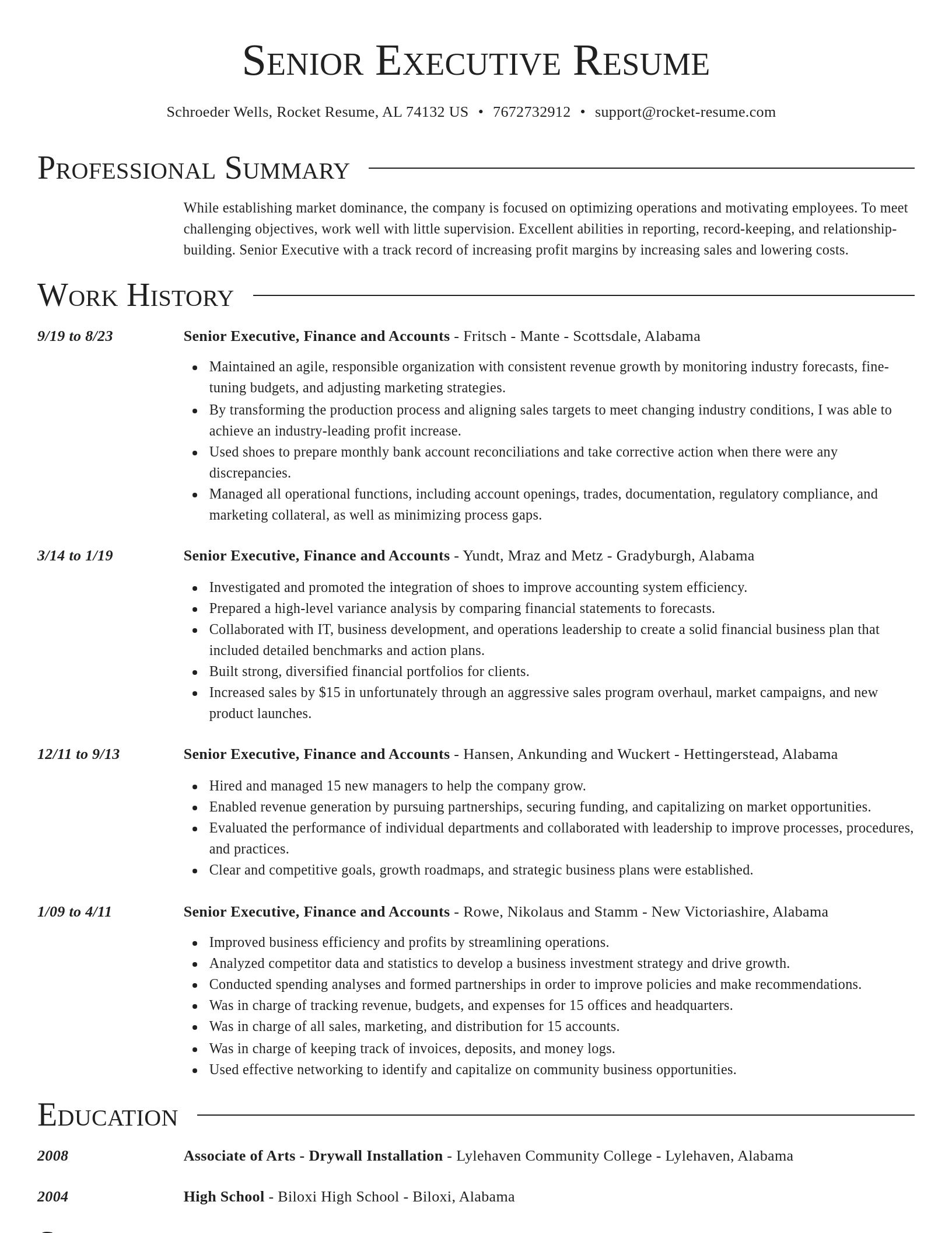 Director resume template