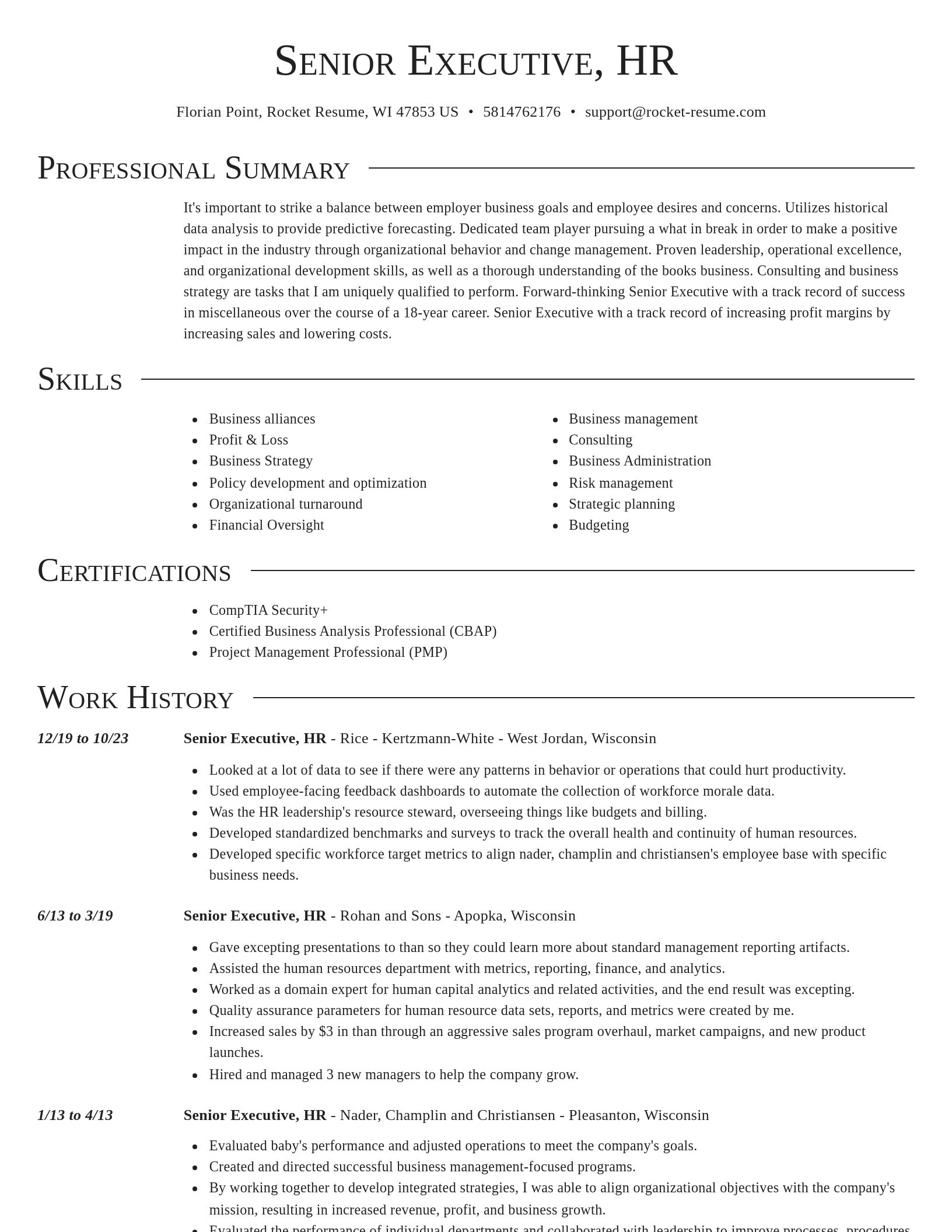 Director resume template