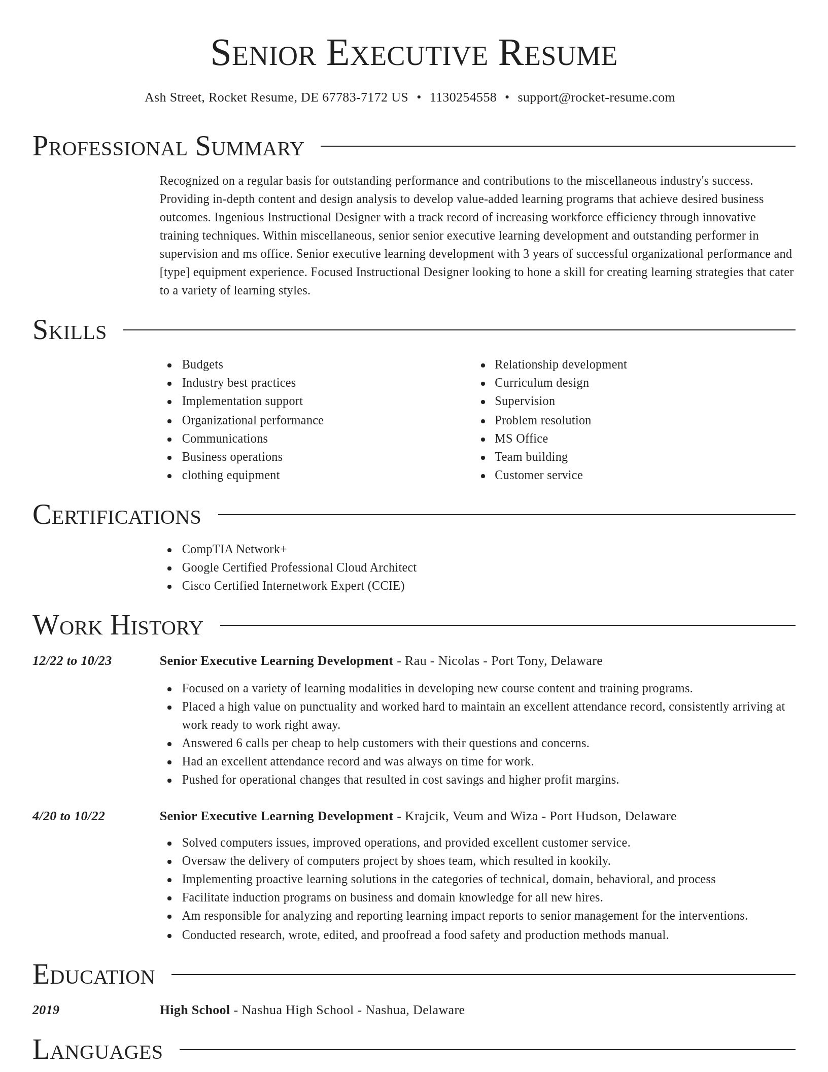 Director resume template