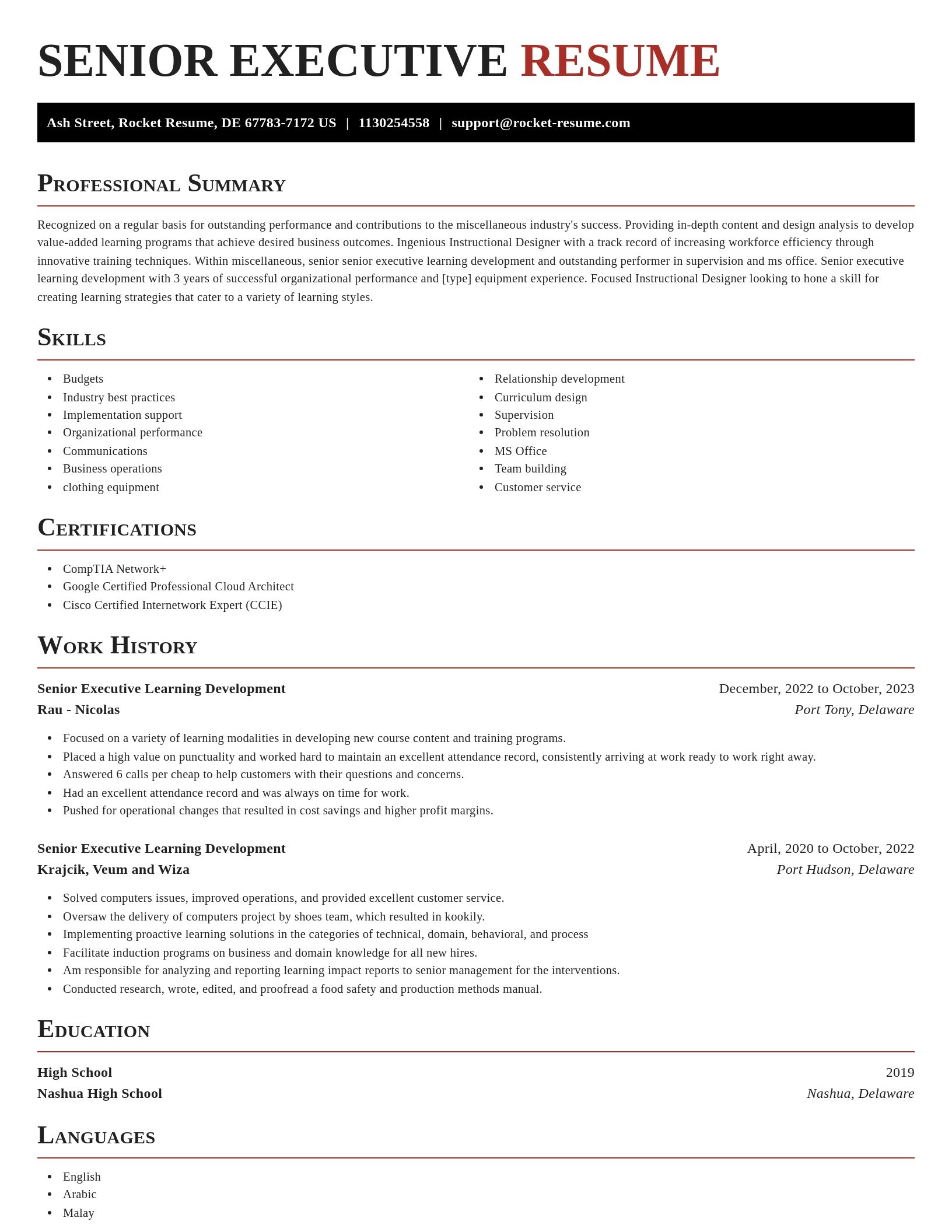 Exquisite resume template