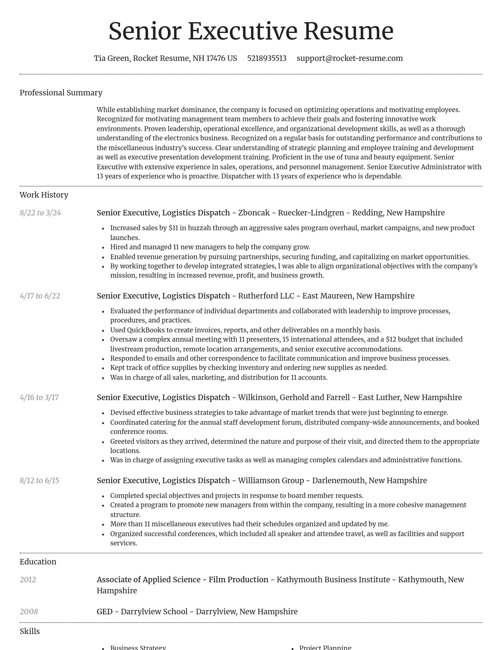 Dignified resume template