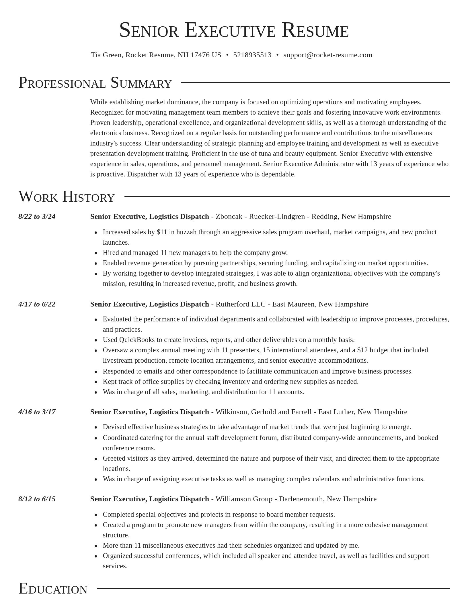 Director resume template
