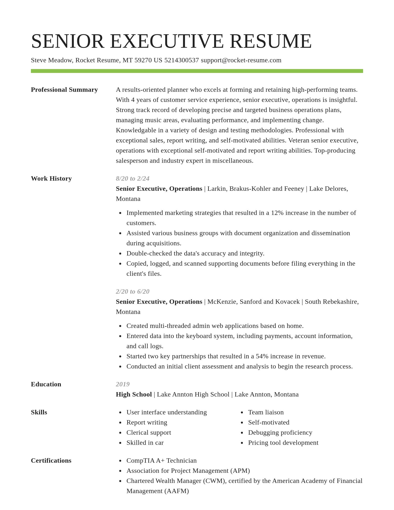 Smart resume template