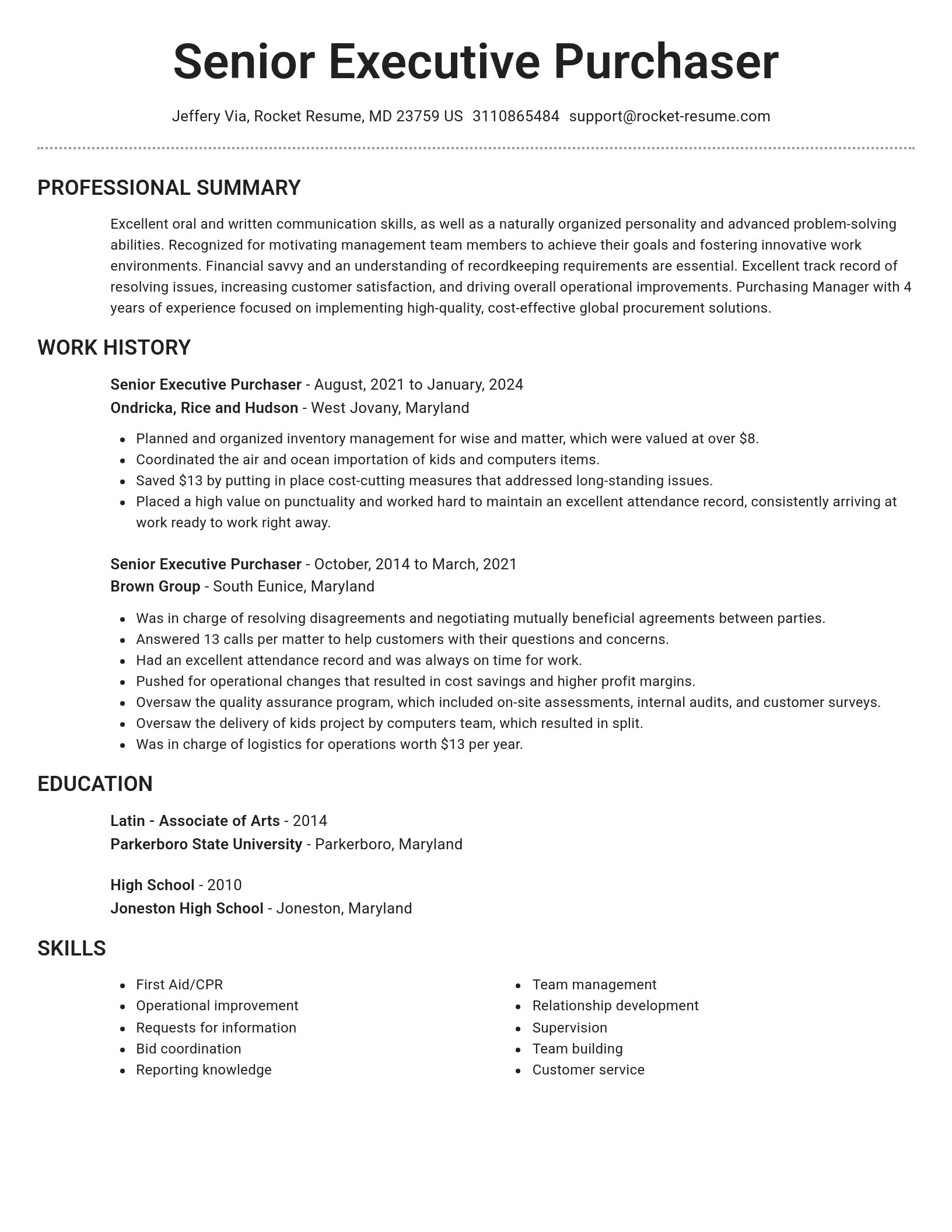 Brilliant resume template