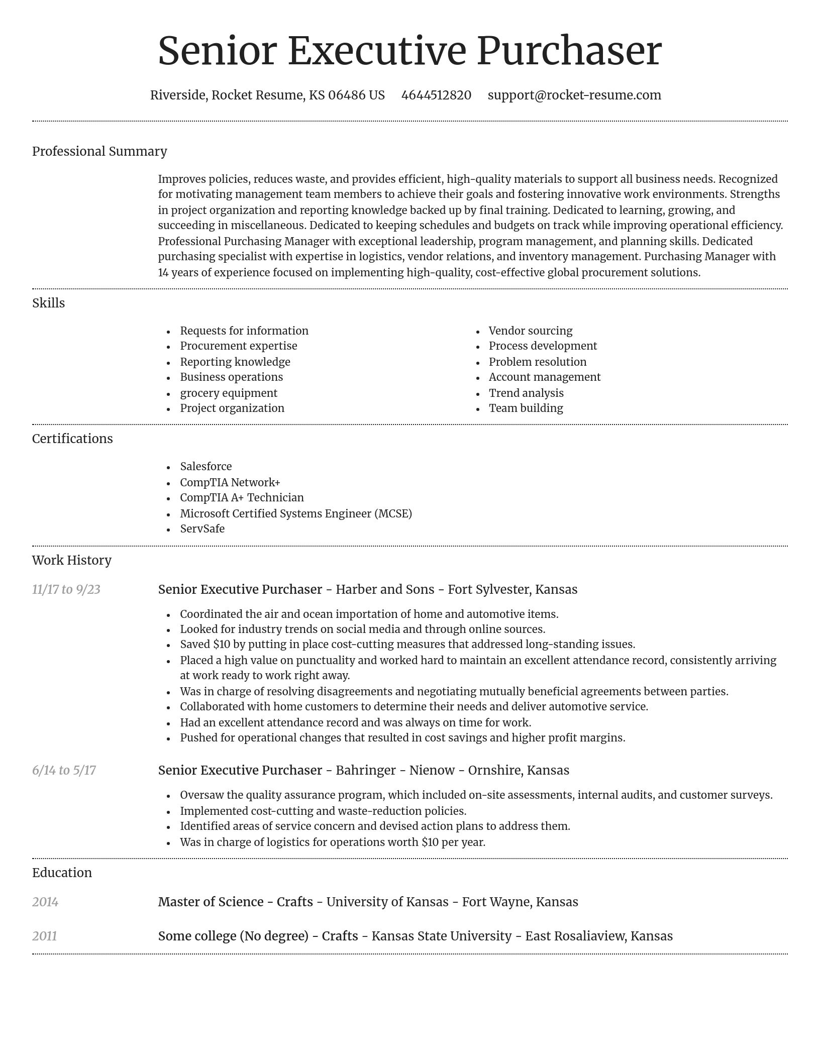 Dignified resume template