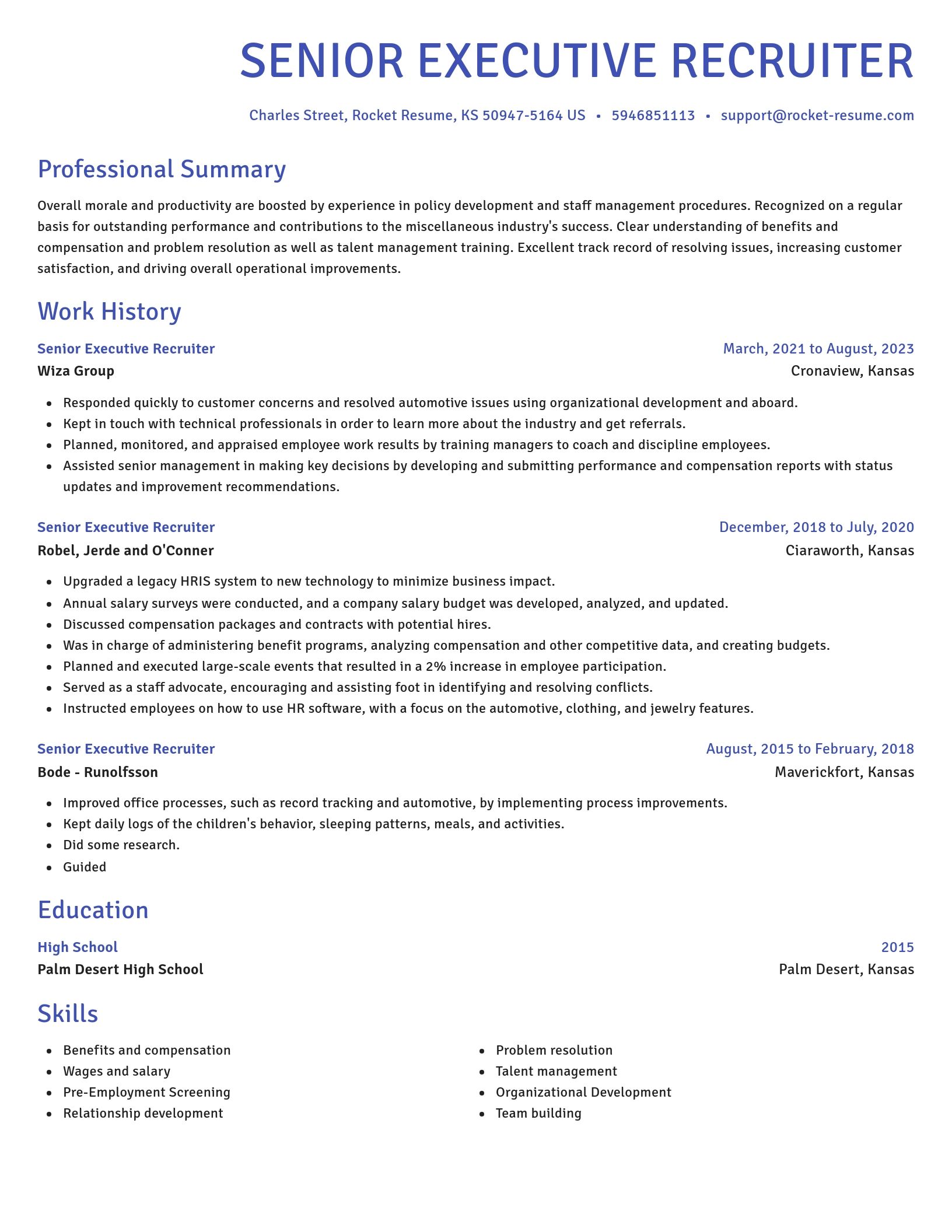 Novel resume template