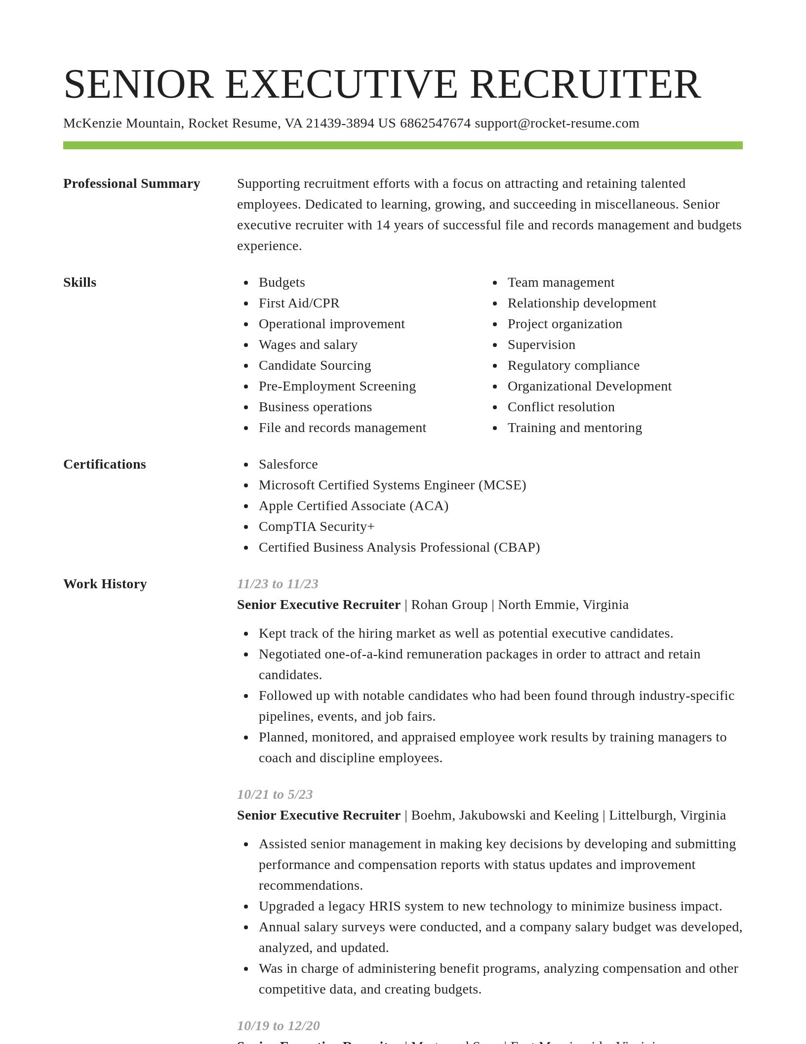 Smart resume template