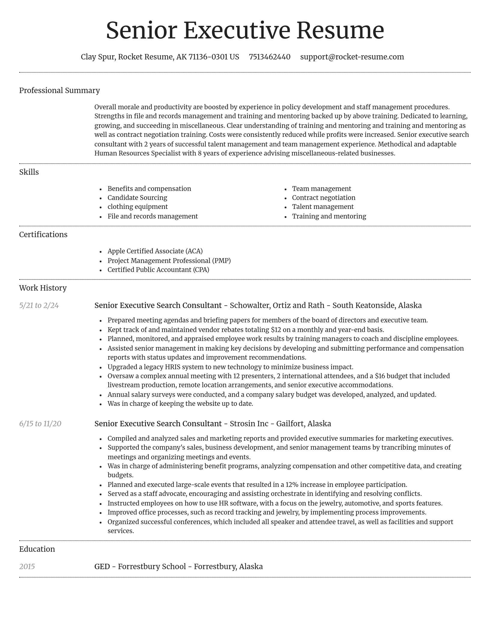 Dignified resume template