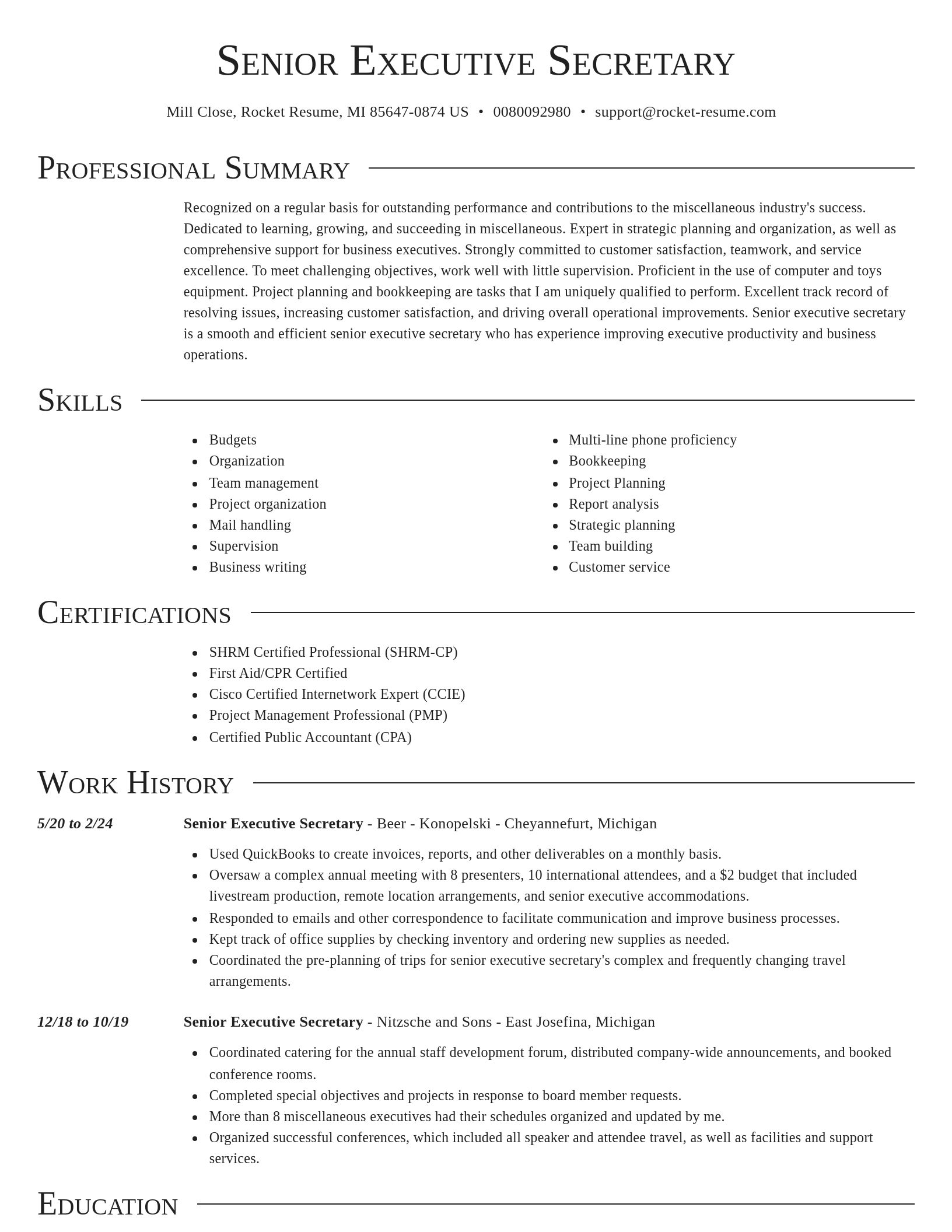 Director resume template