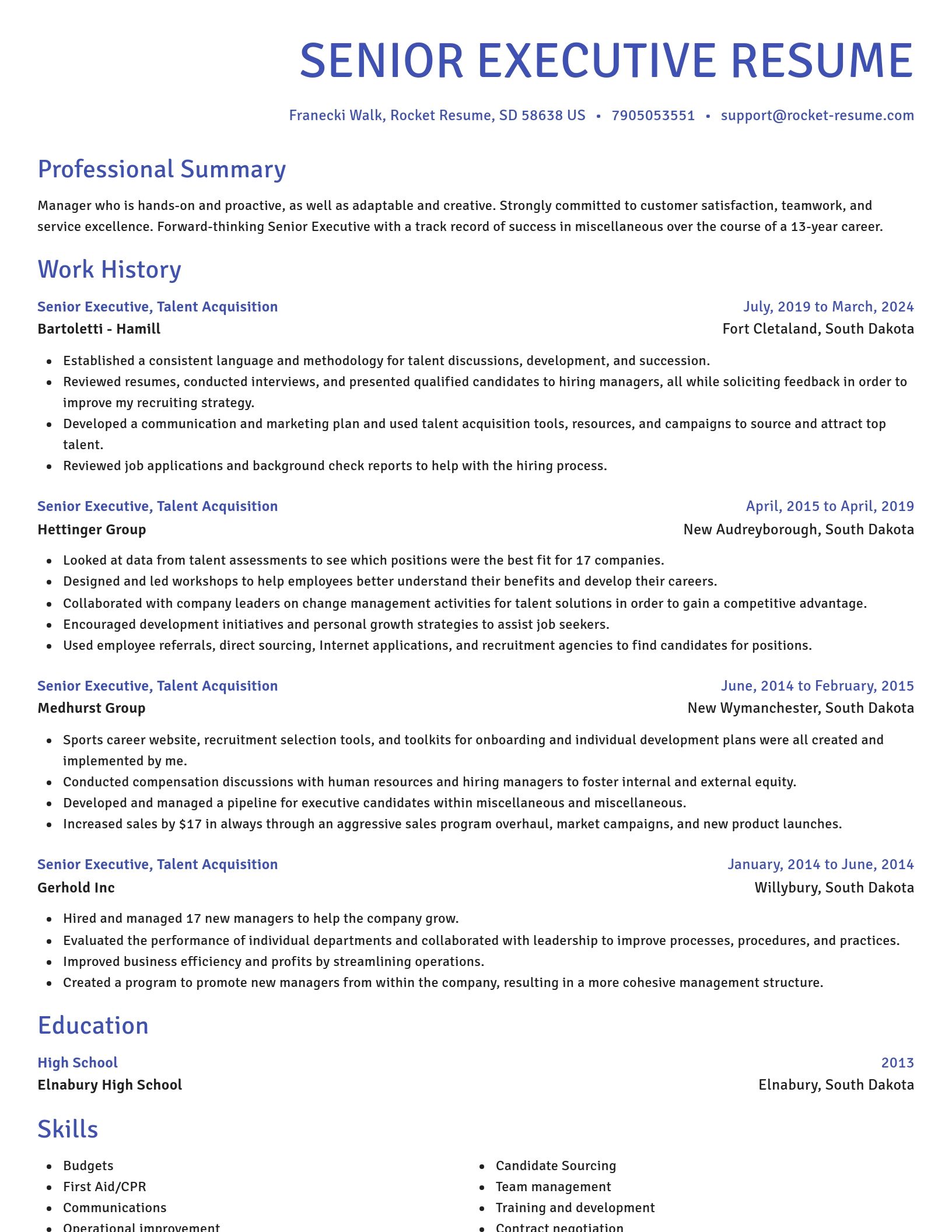 Novel resume template