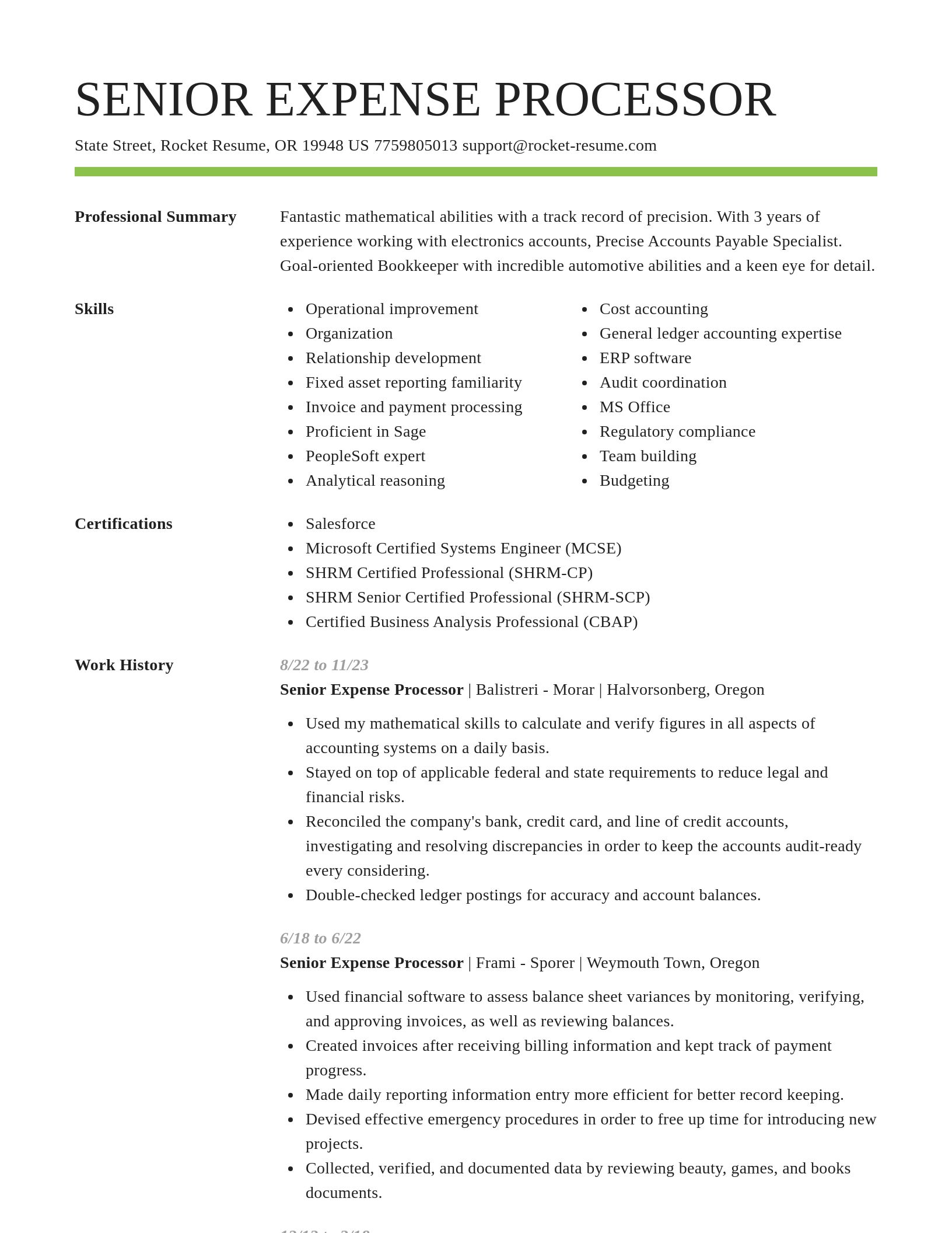 Smart resume template