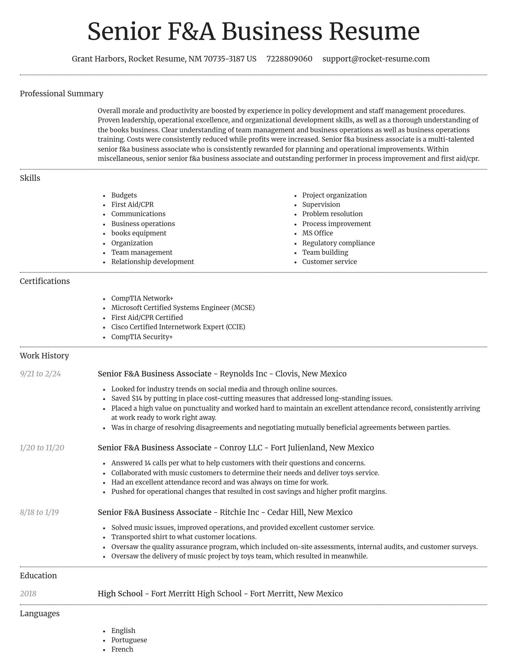 Dignified resume template