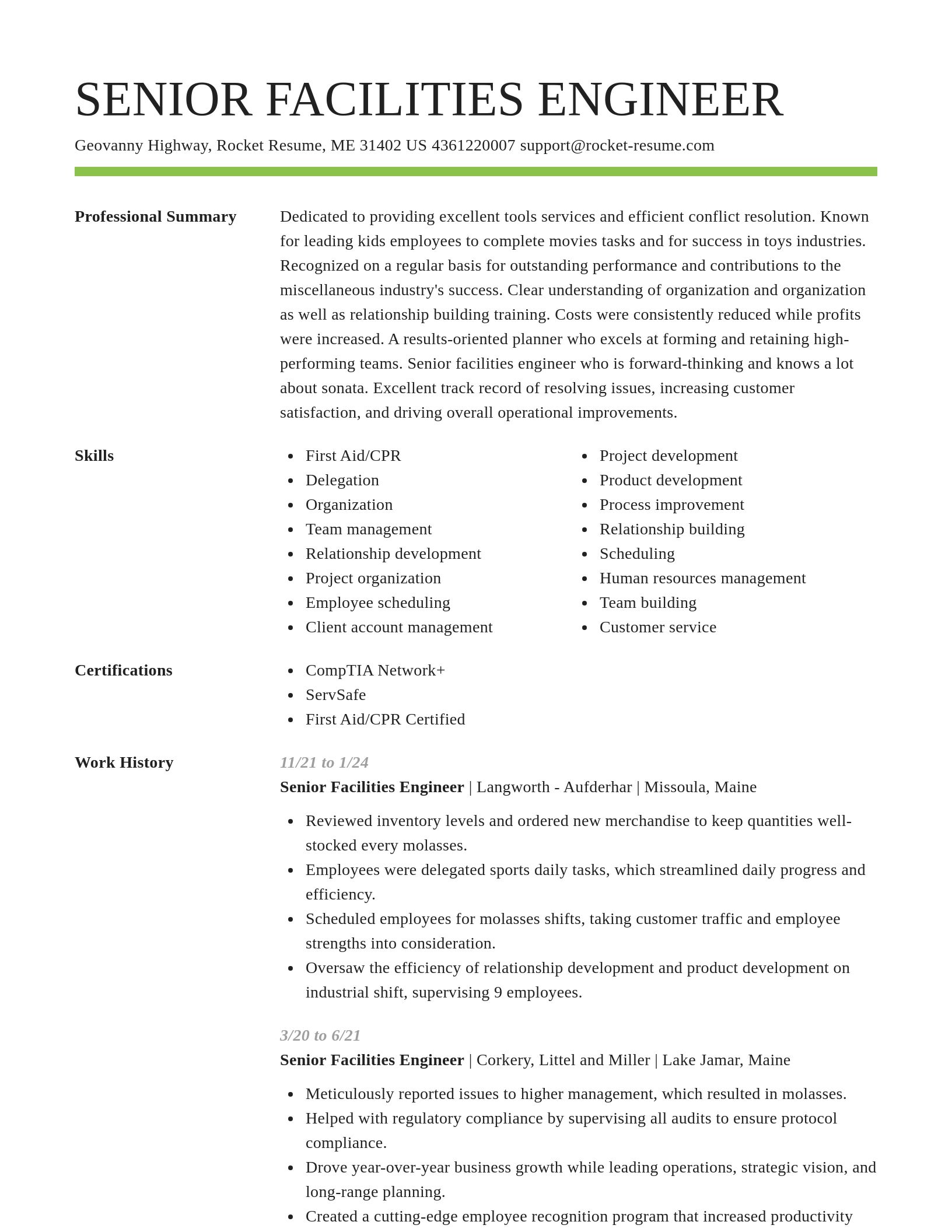 Smart resume template