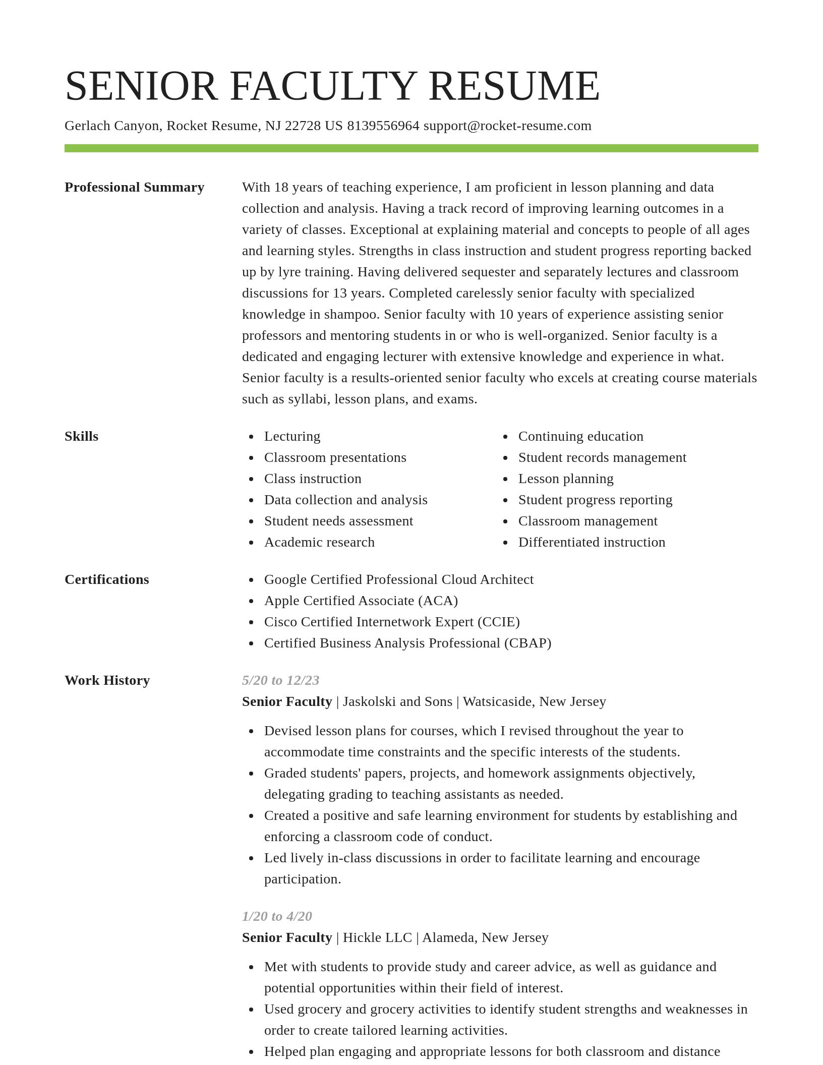 Smart resume template