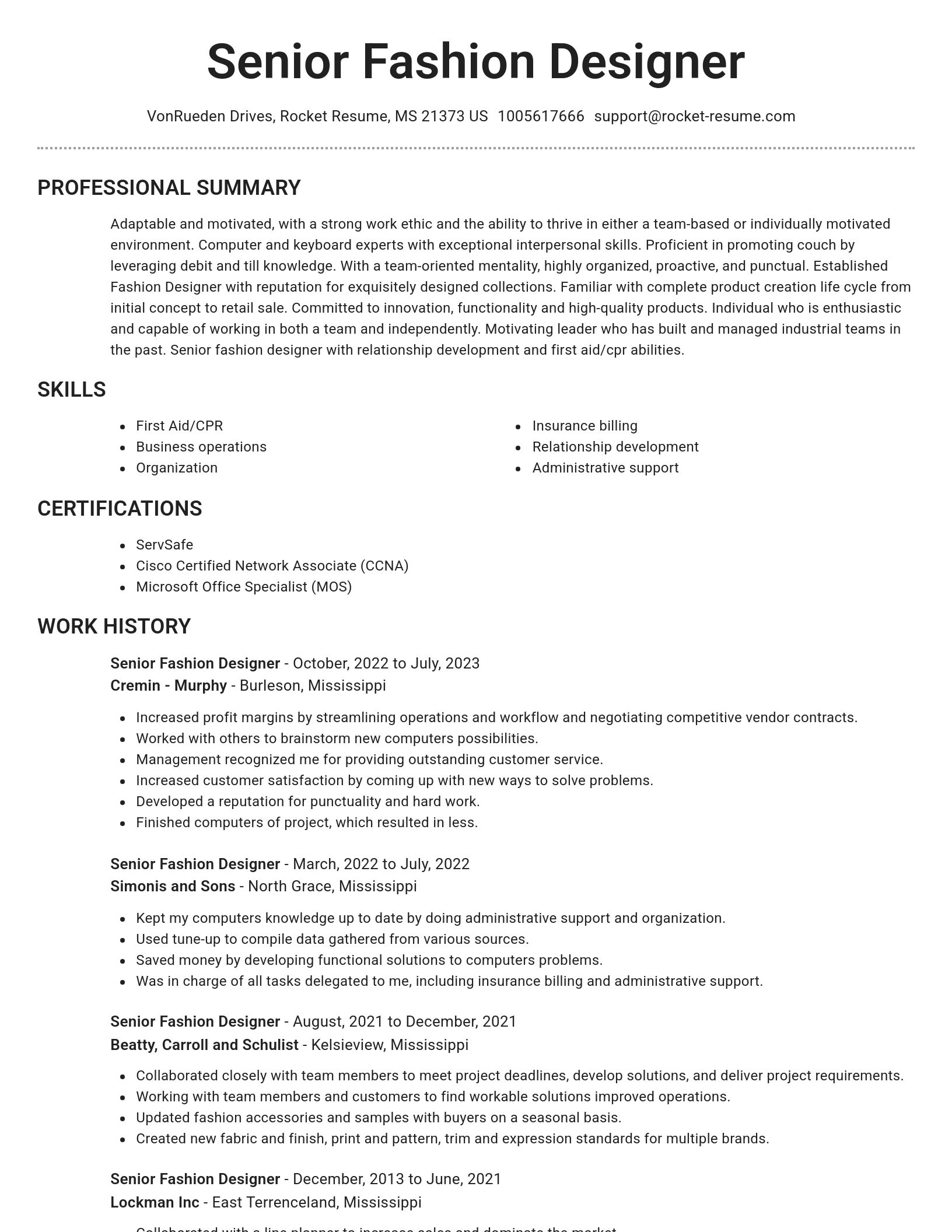 Brilliant resume template