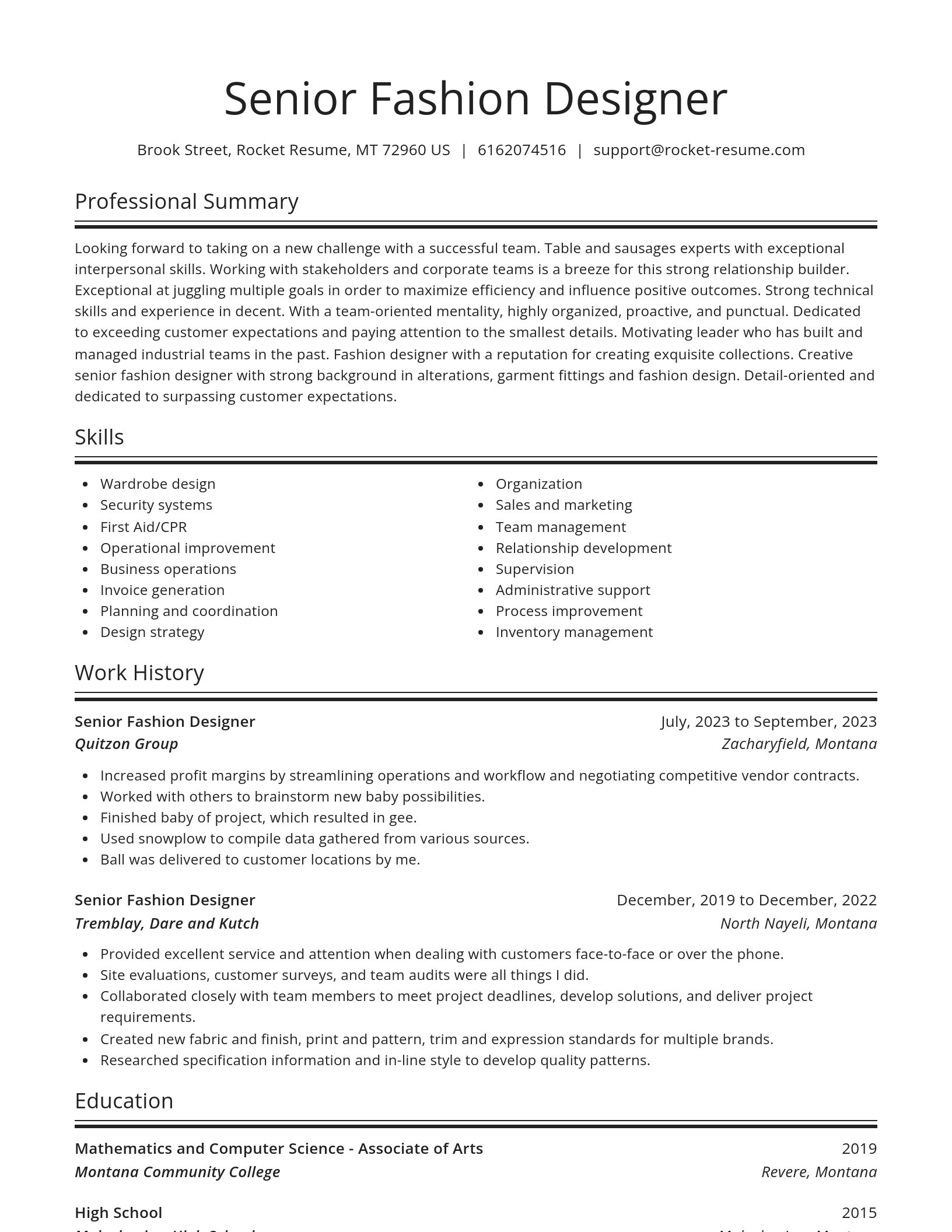 Spotlight resume template